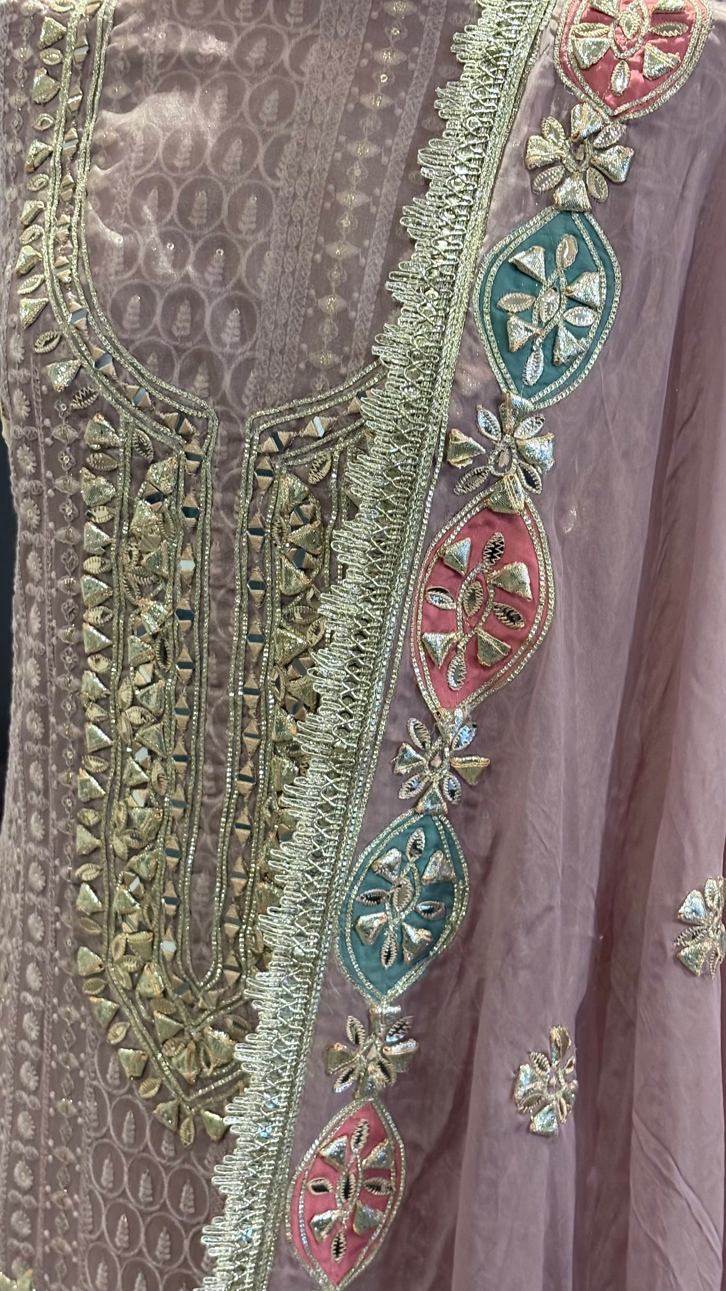 Chikankari Style Gota - 3pc