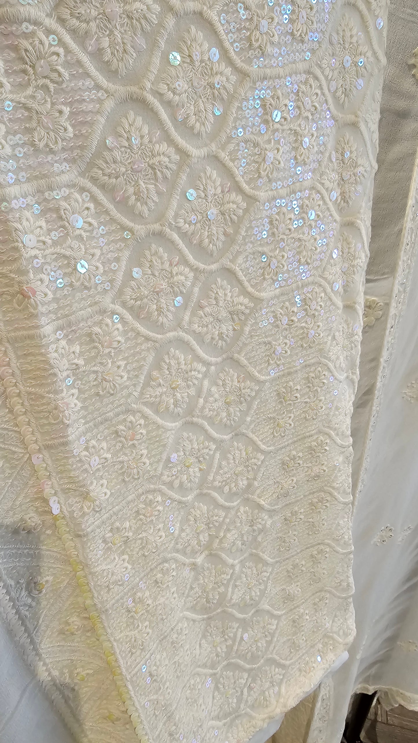 Ivory lehnga (Clear sequins)