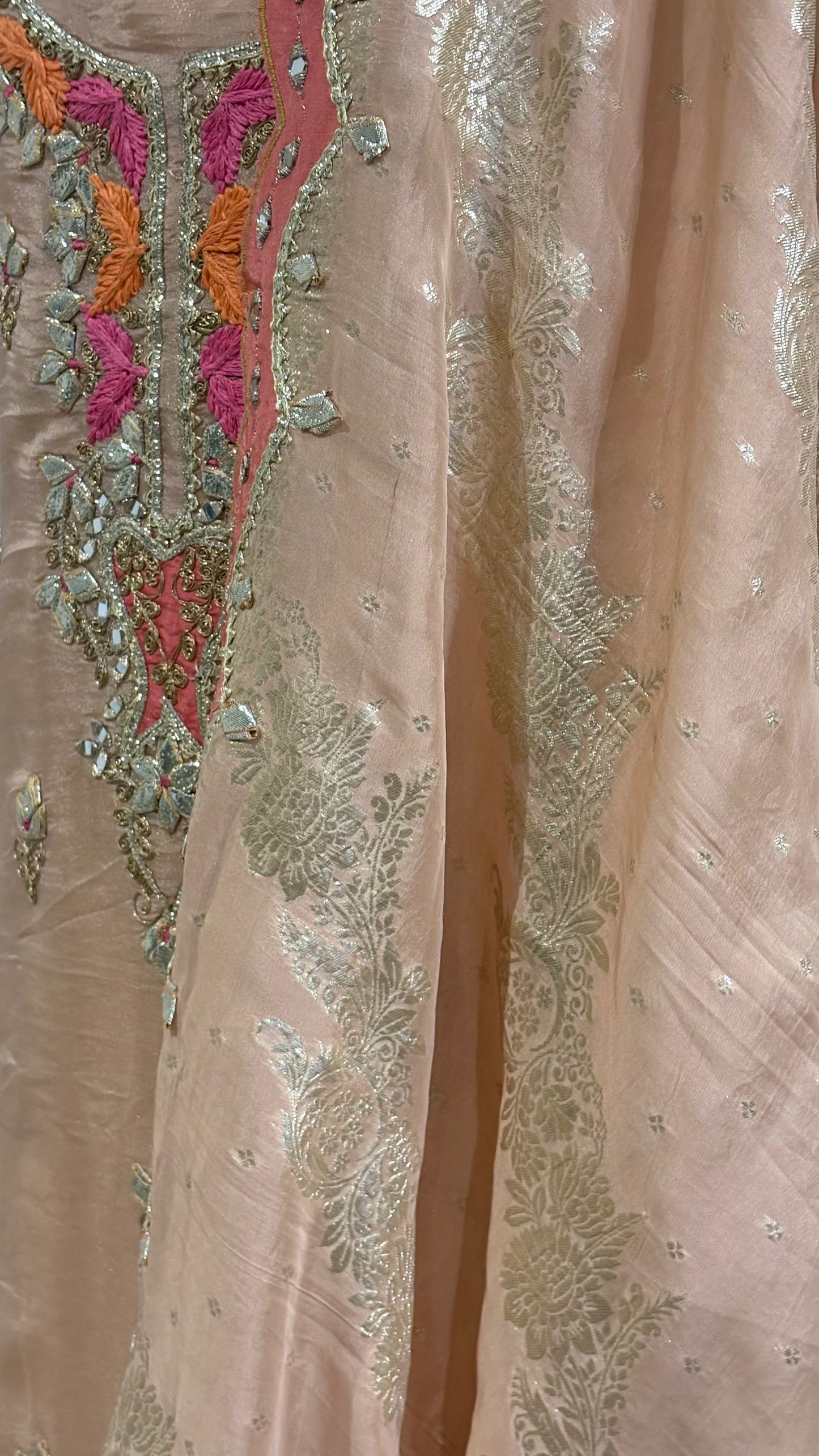 Peach Shimmer Jacquard - 3pc