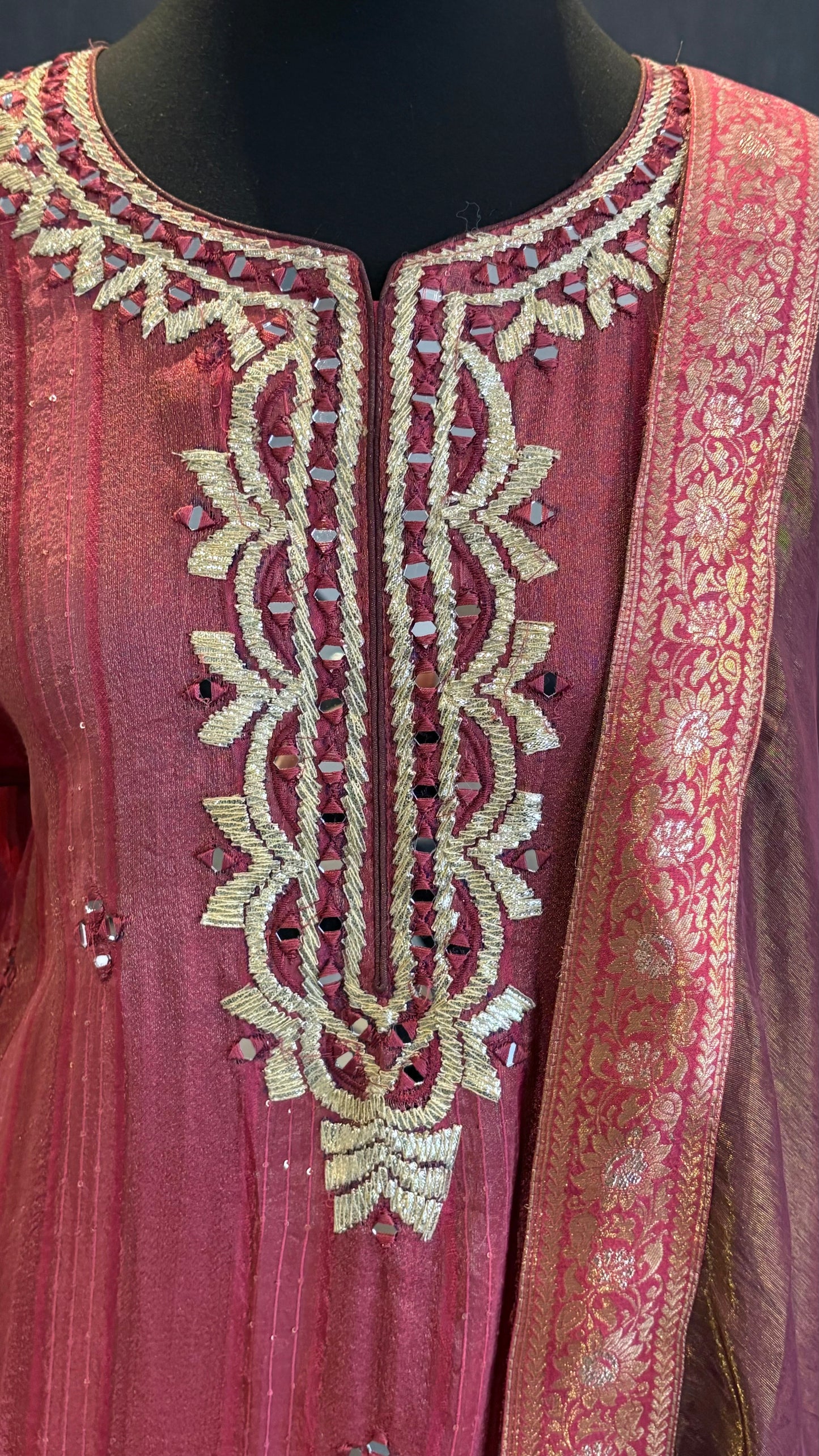 Contrast Shimmer Sharara - 3pc