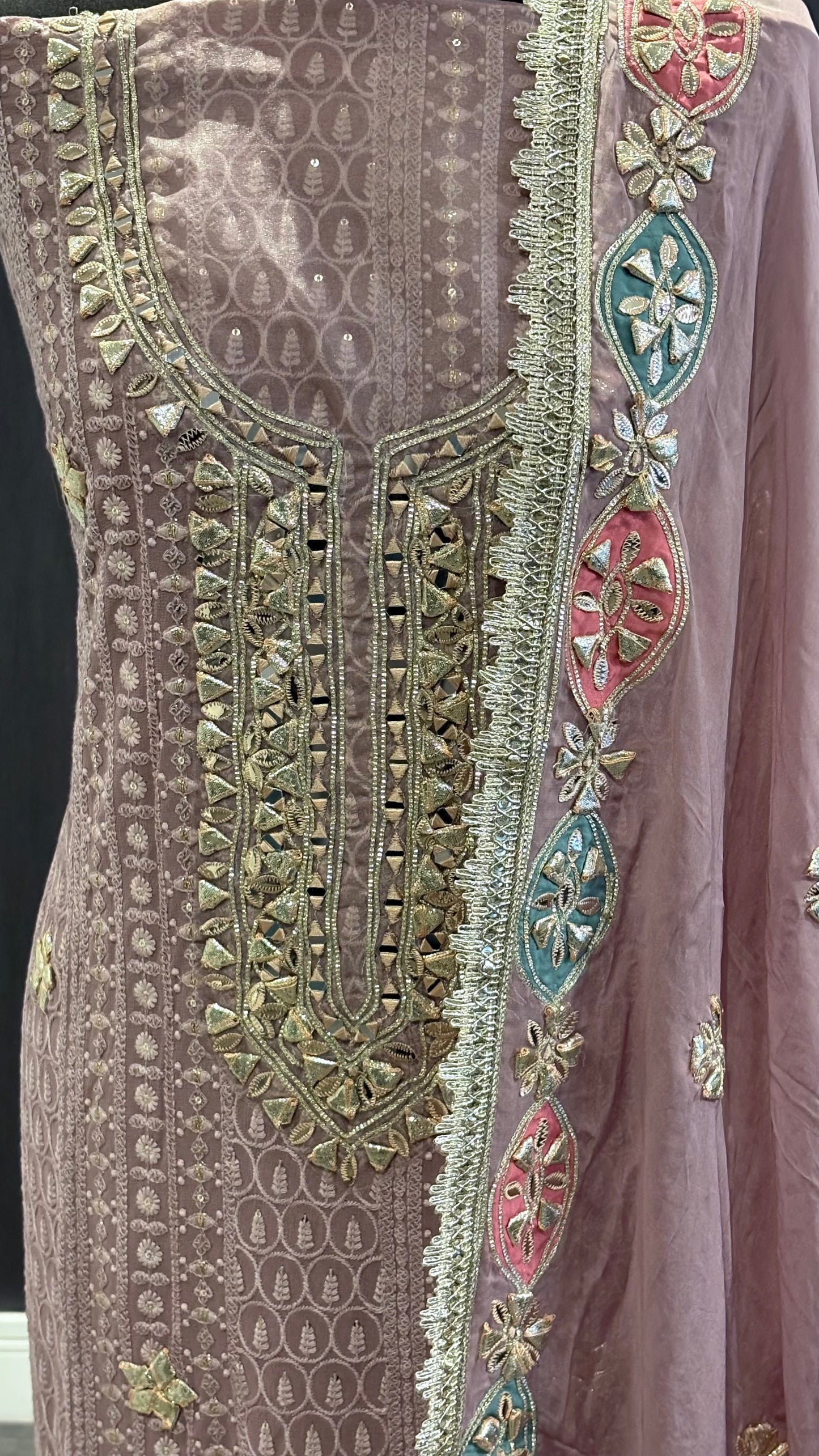 Chikankari Style Gota - 3pc