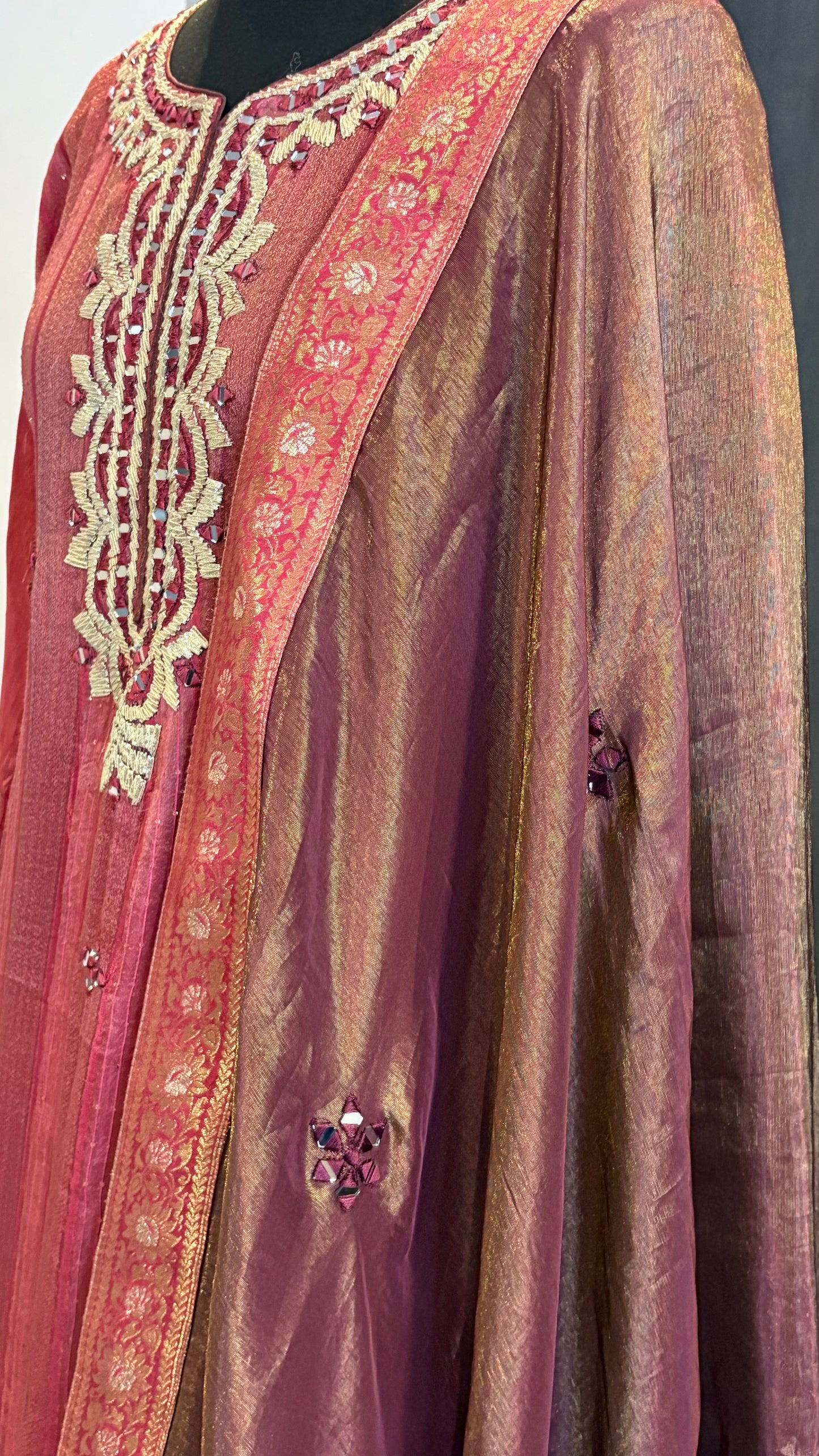 Contrast Shimmer Sharara - 3pc