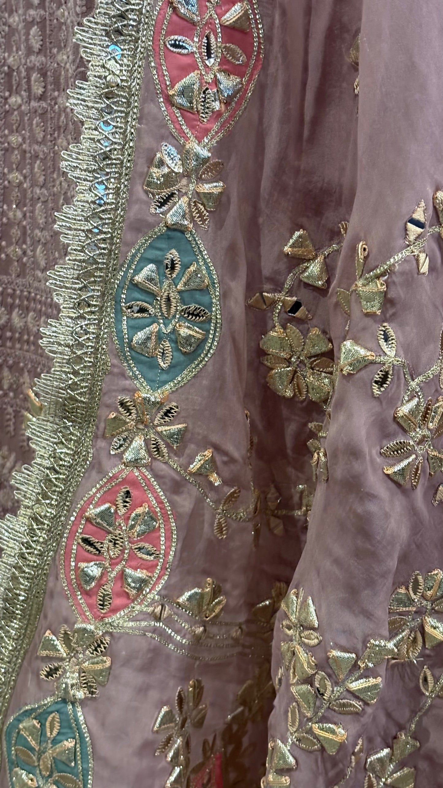 Chikankari Style Gota - 3pc