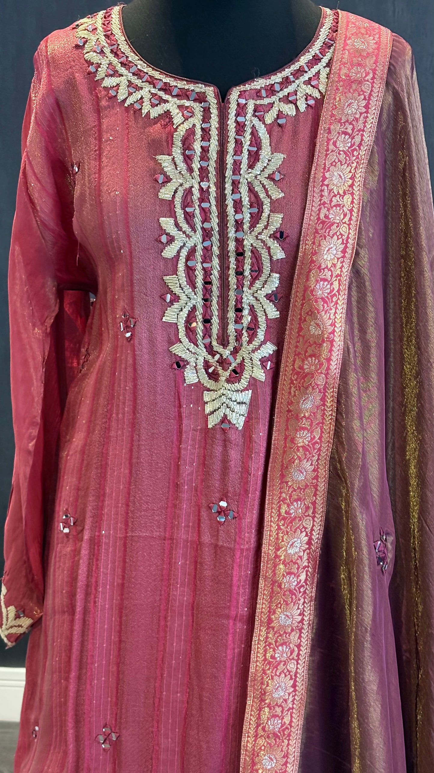 Contrast Shimmer Sharara - 3pc