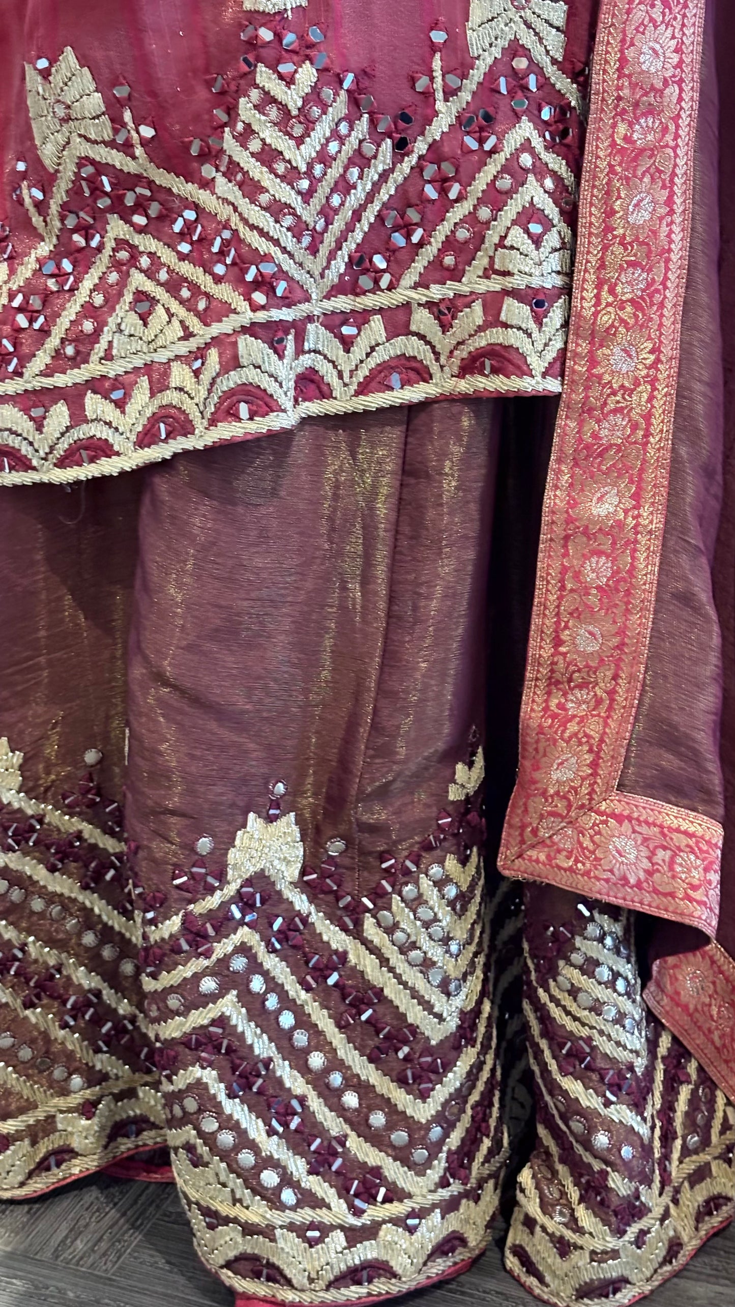 Contrast Shimmer Sharara - 3pc