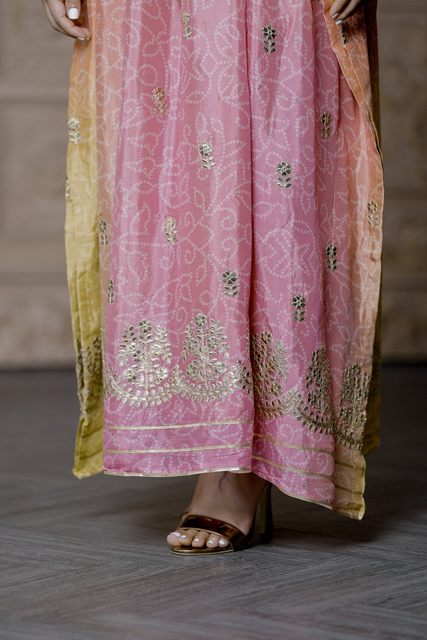 Bandhini Ombre Kaftan