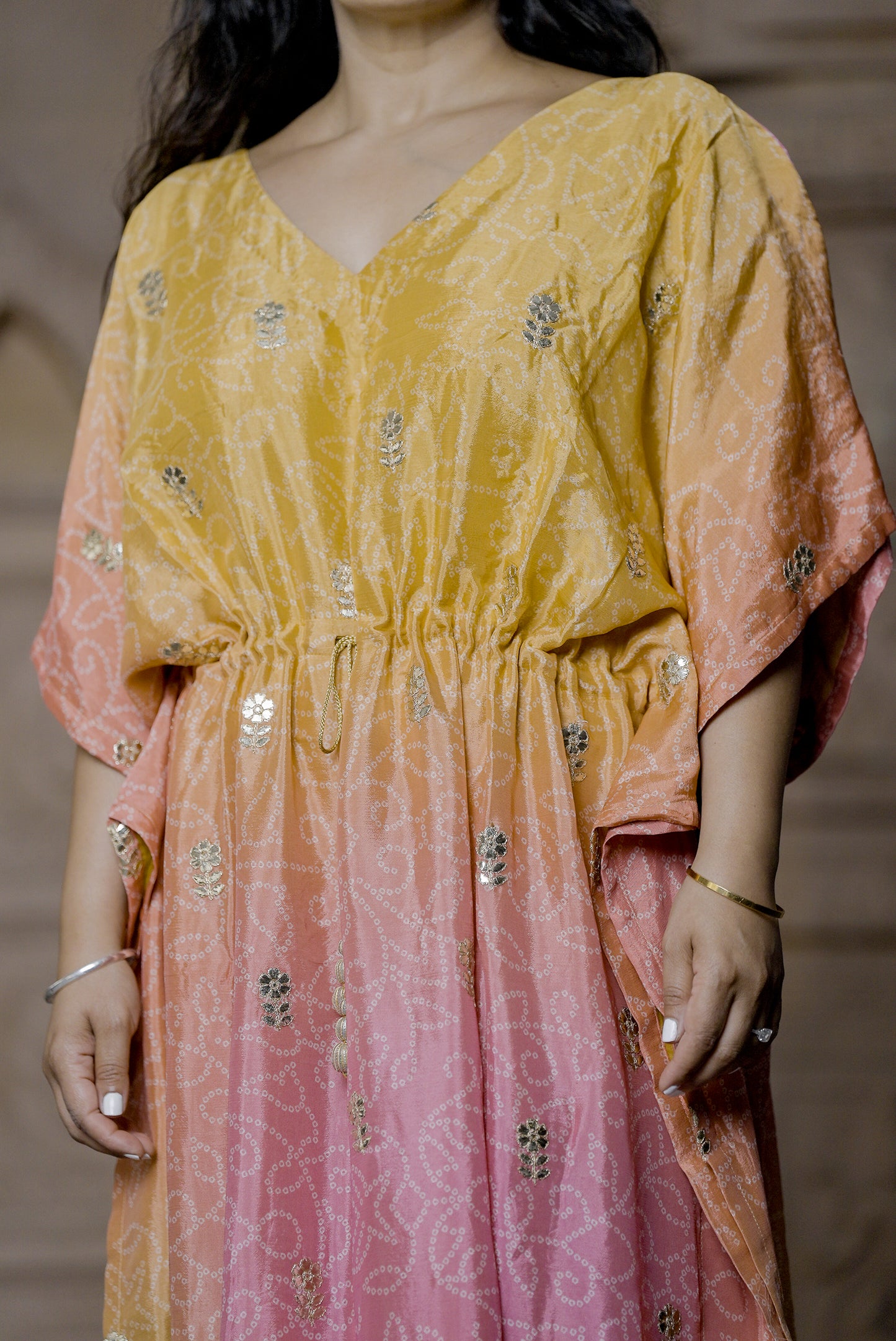 Bandhini Ombre Kaftan