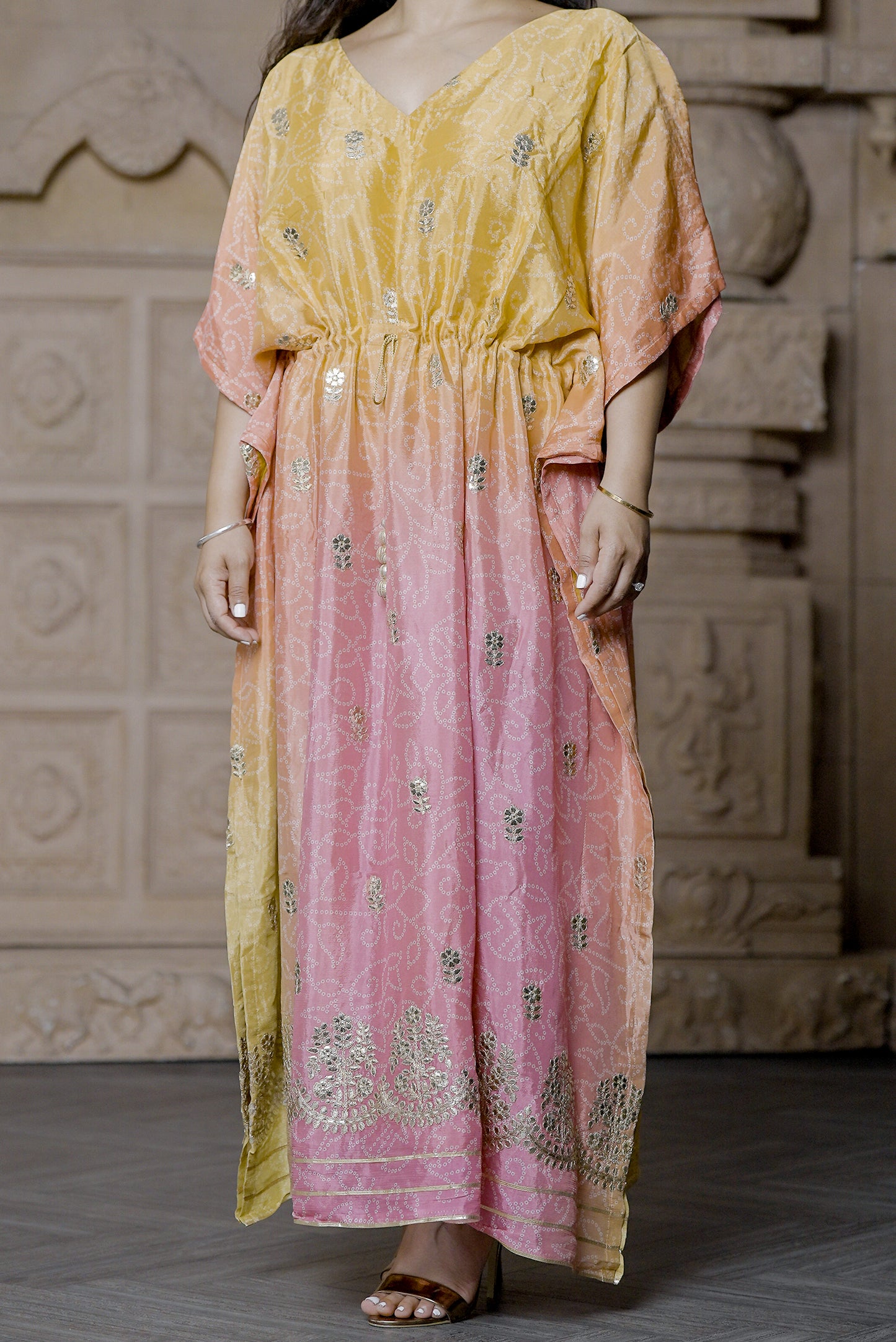 Bandhini Ombre Kaftan