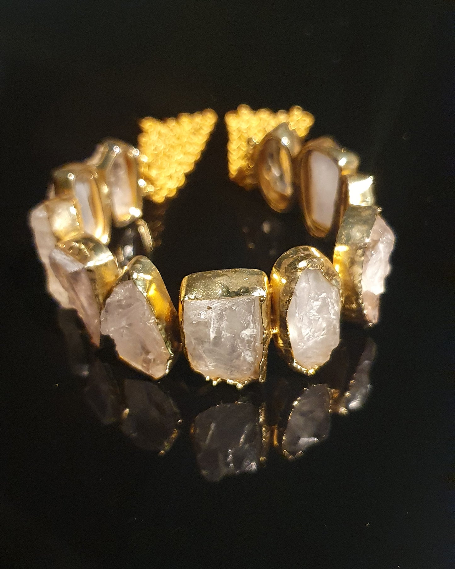 Clear Uncut Cuff Bracelet