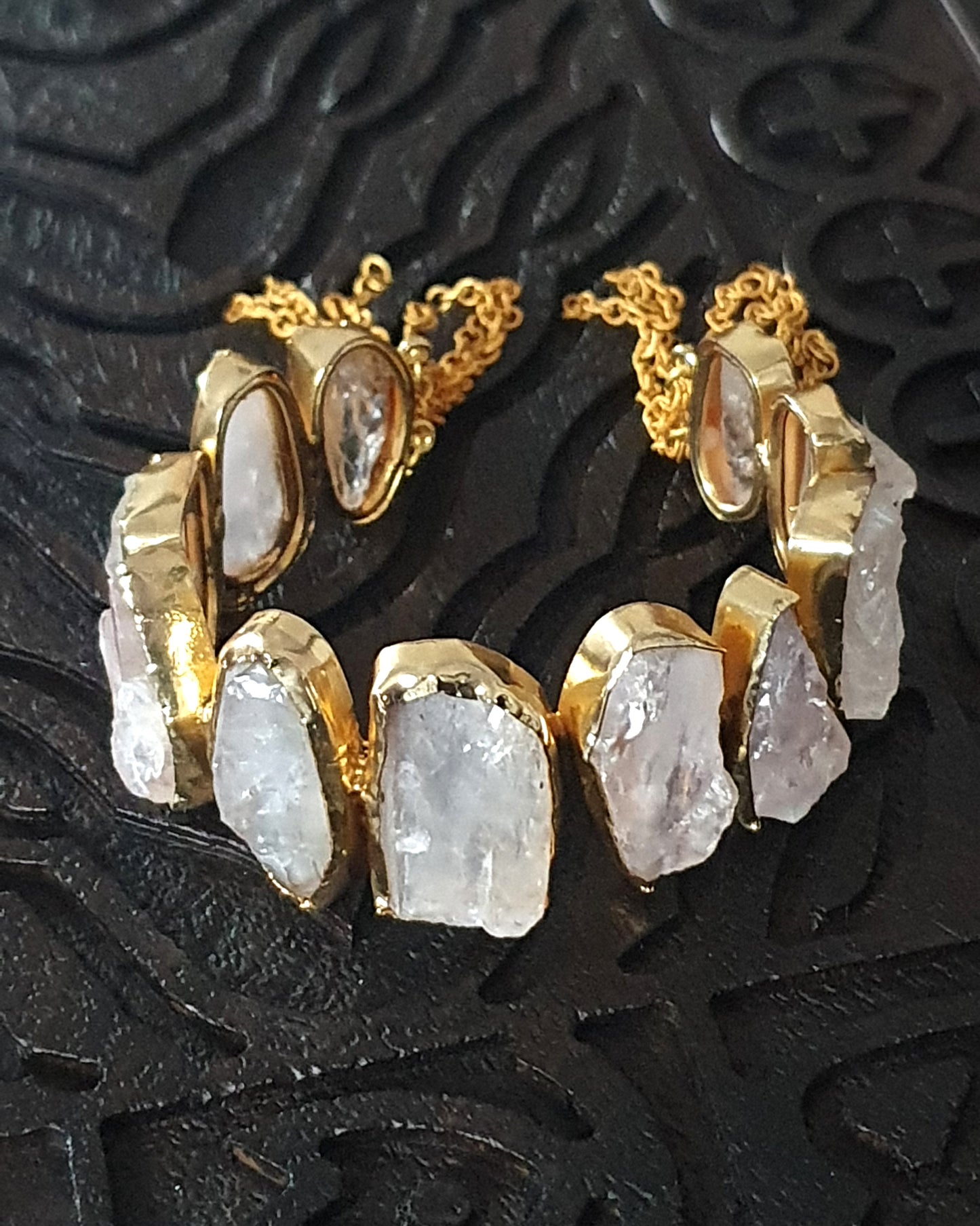Clear Uncut Cuff Bracelet