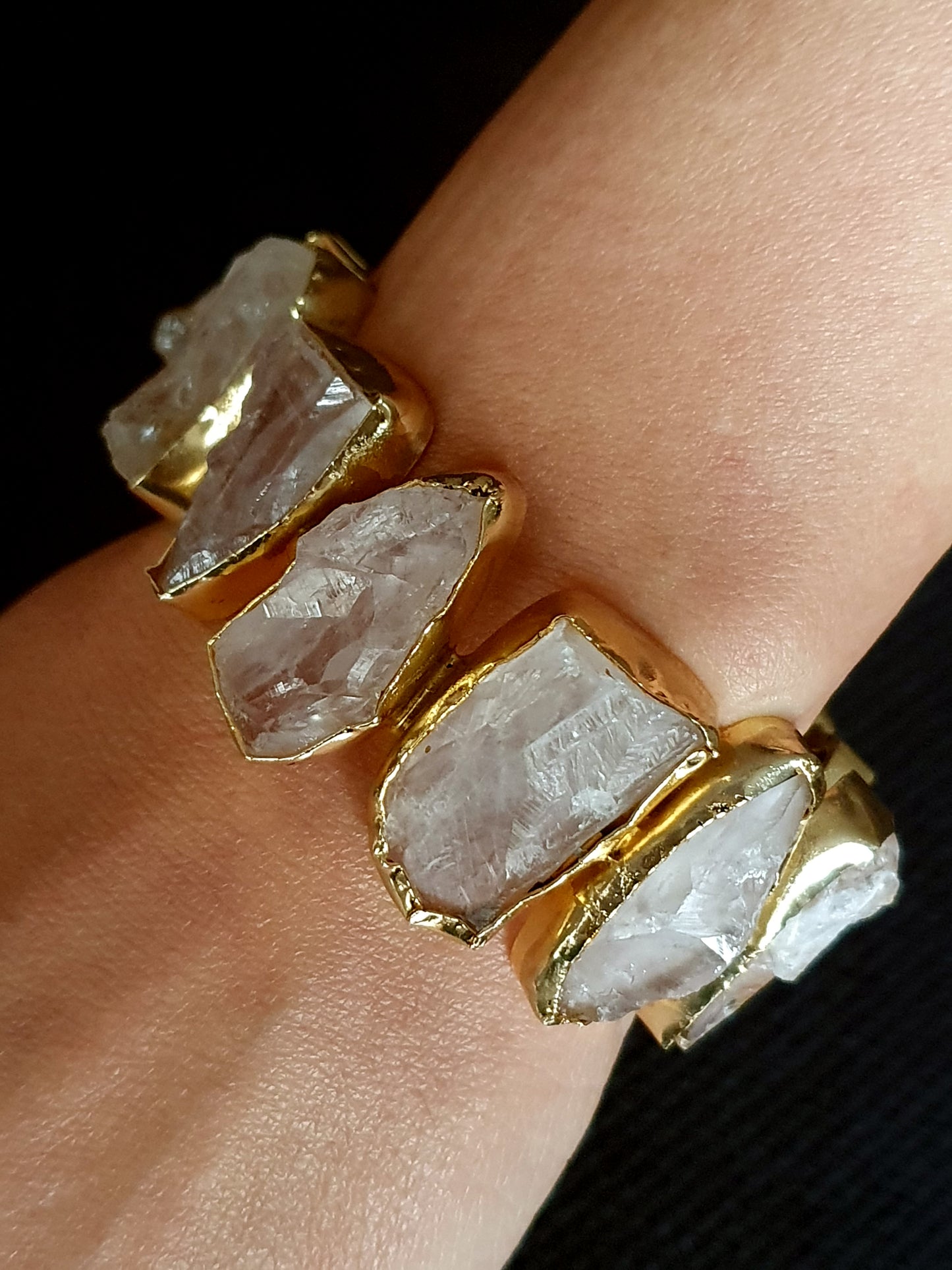 Clear Uncut Cuff Bracelet