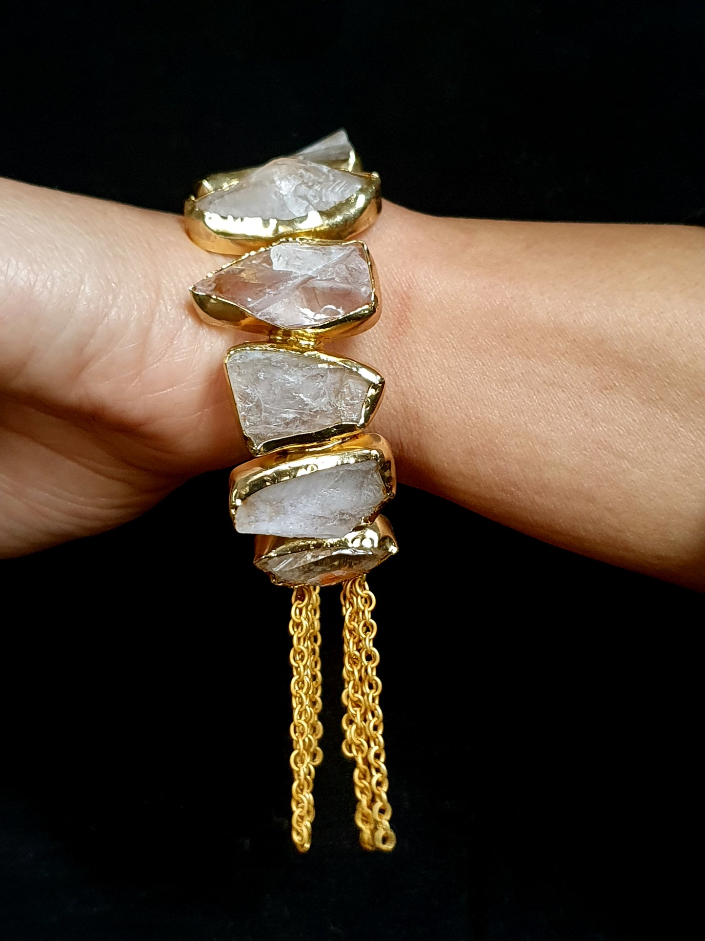 Clear Uncut Cuff Bracelet