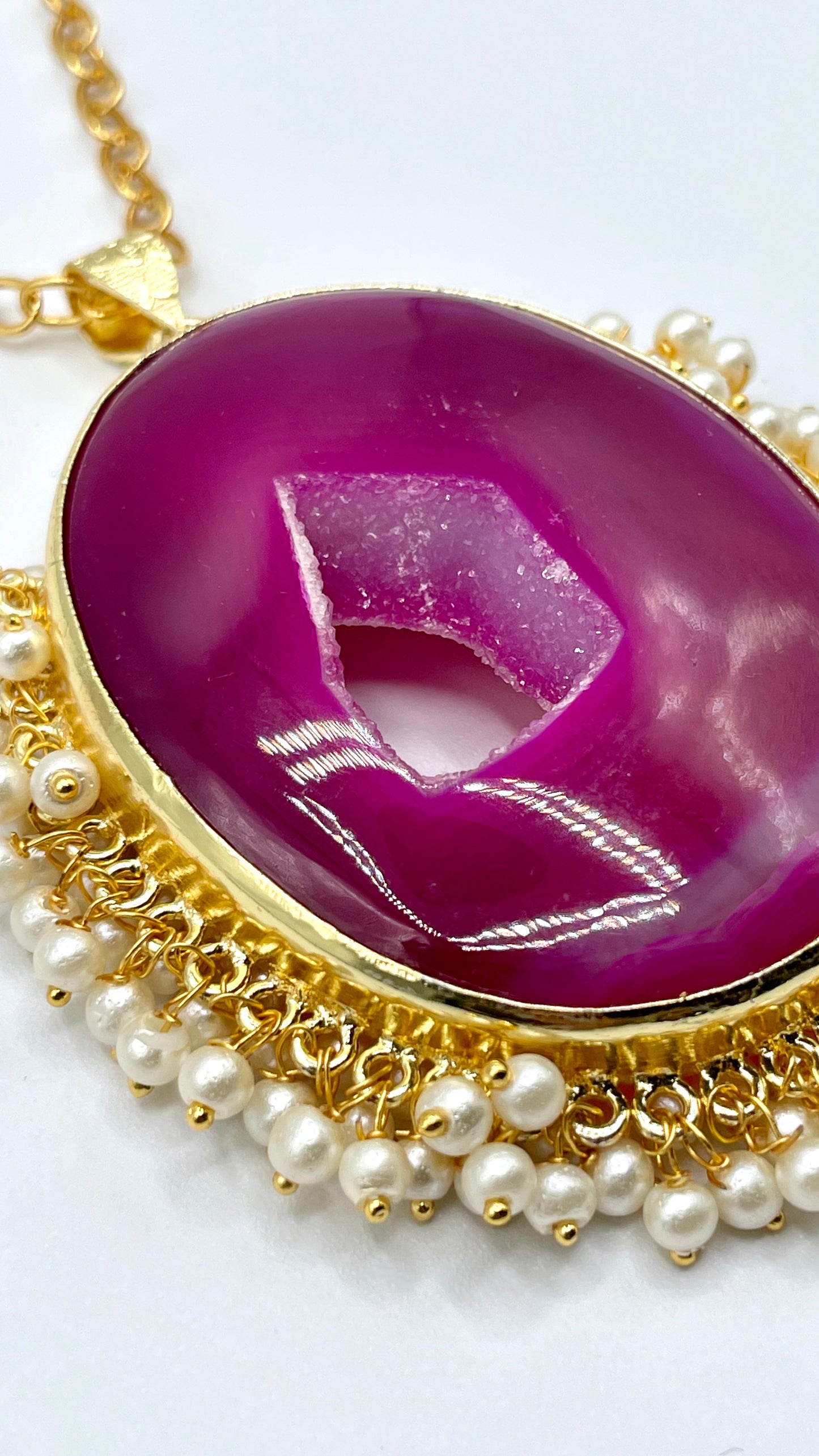 Cerise Onyx Stone Pendant