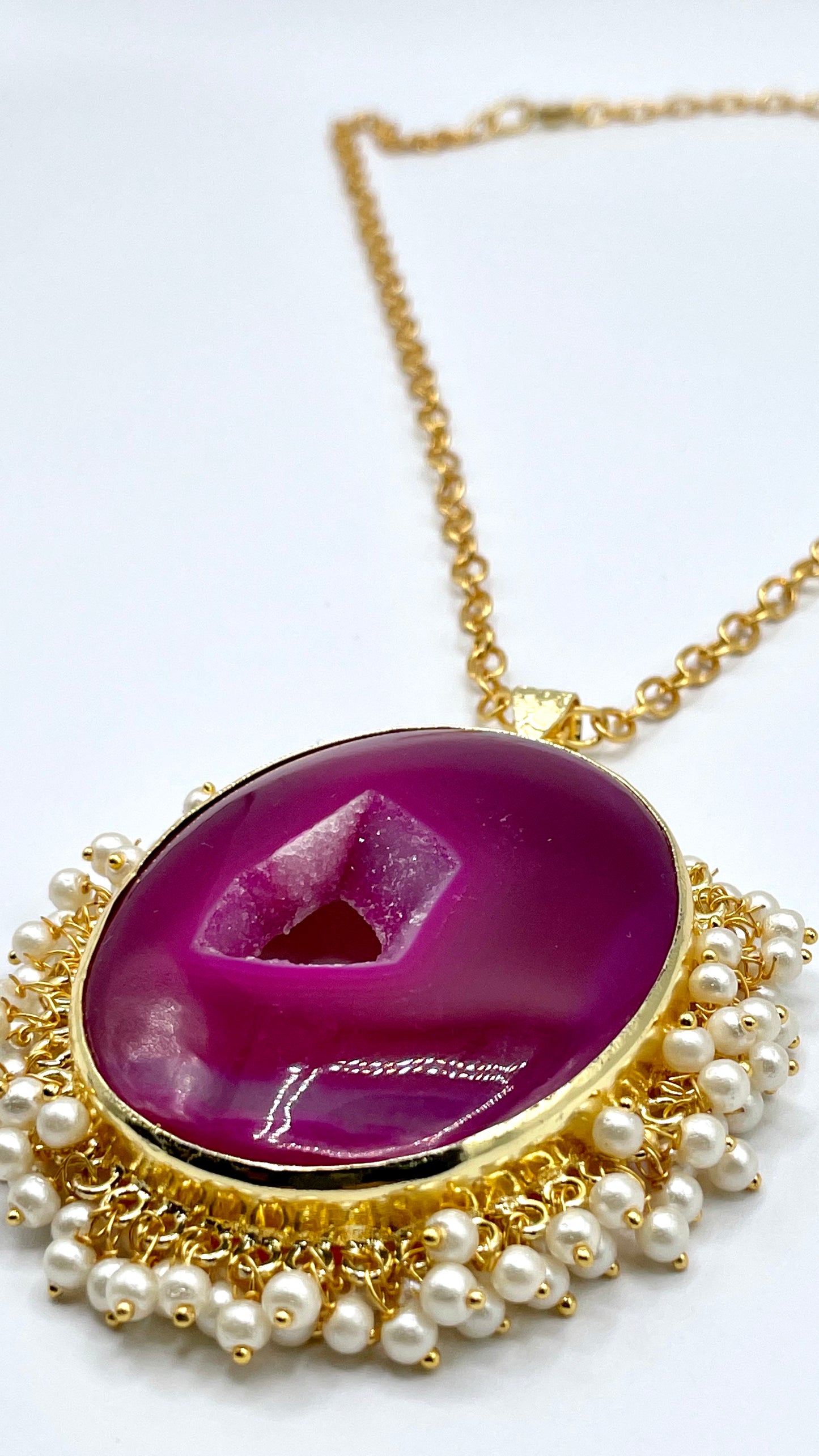 Cerise Onyx Stone Pendant
