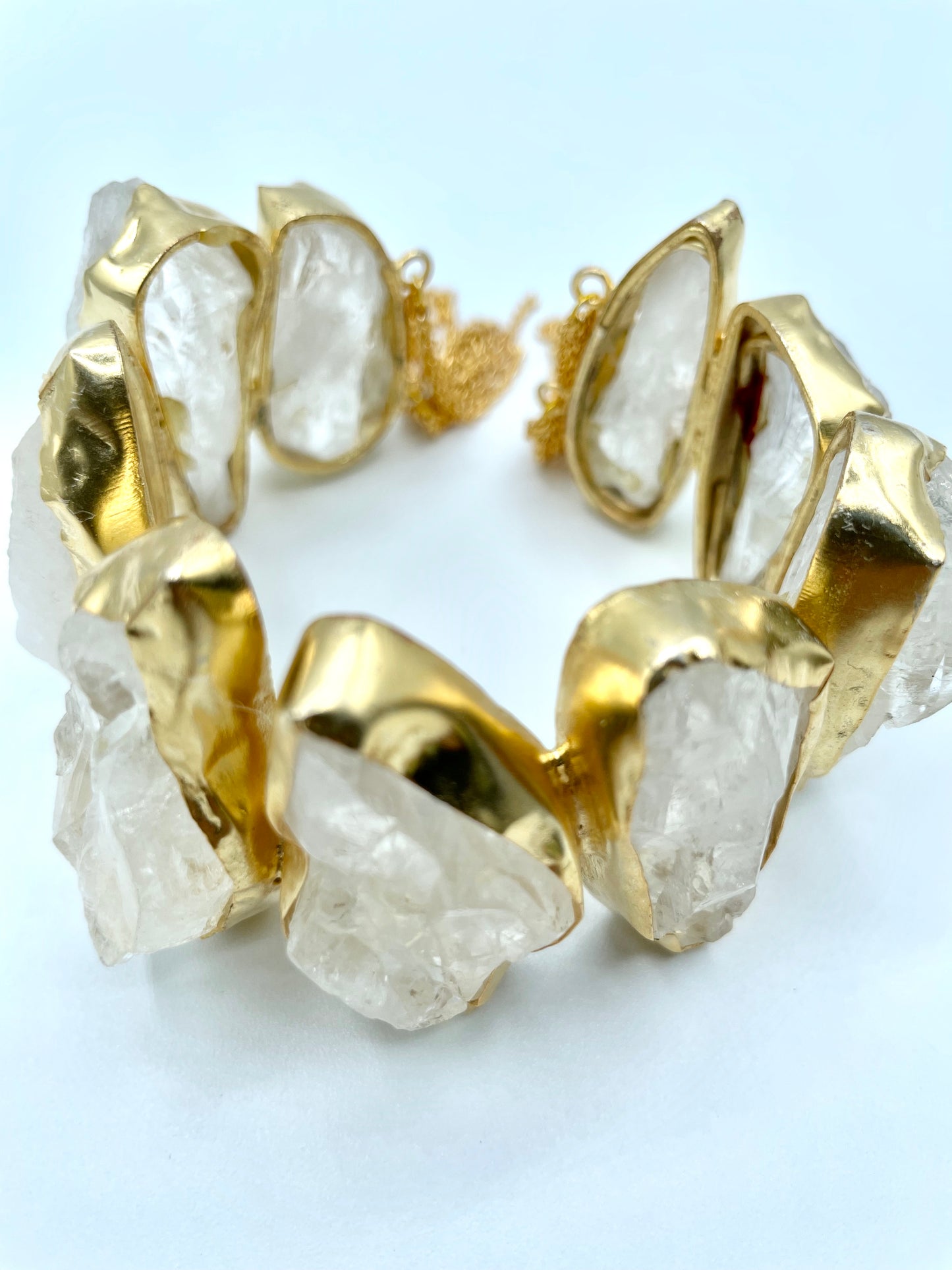 Bohemian Style Cuff Bracelet - White Fluorite