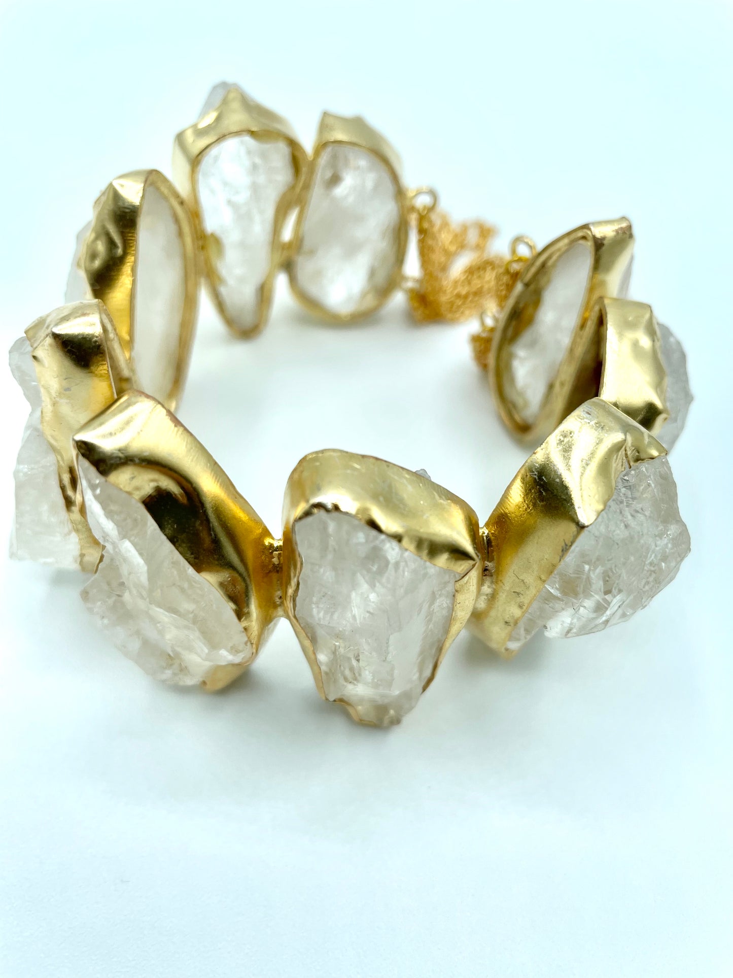 Bohemian Style Cuff Bracelet - White Fluorite