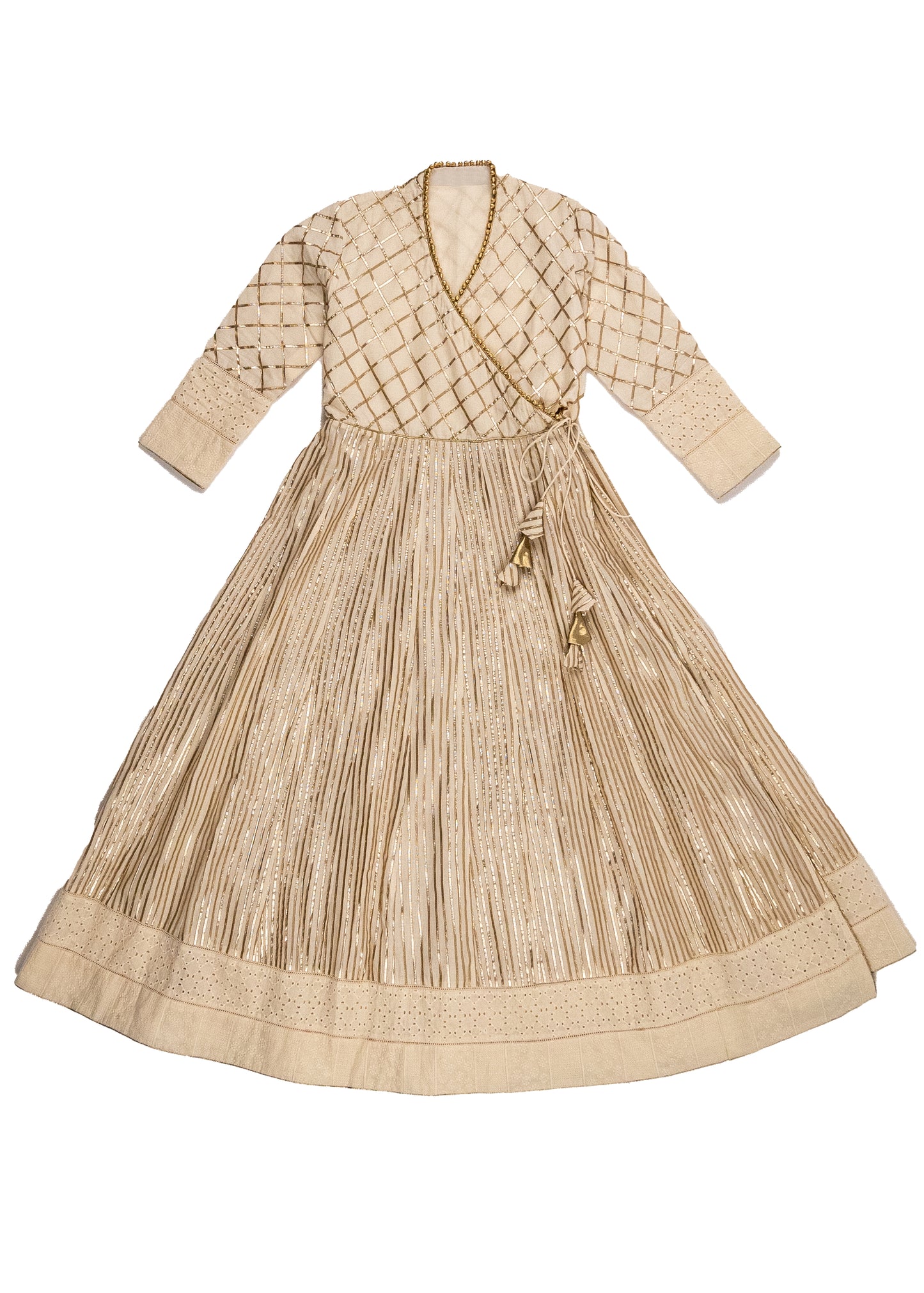 Ivory Angrekha Style Wrap Over Dress
