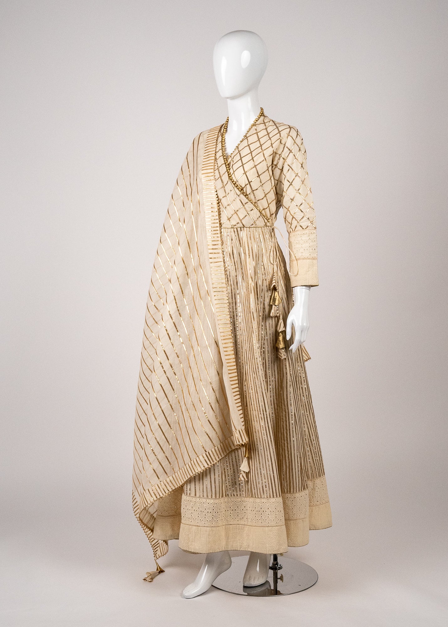 Ivory Angrekha Style Wrap Over Dress