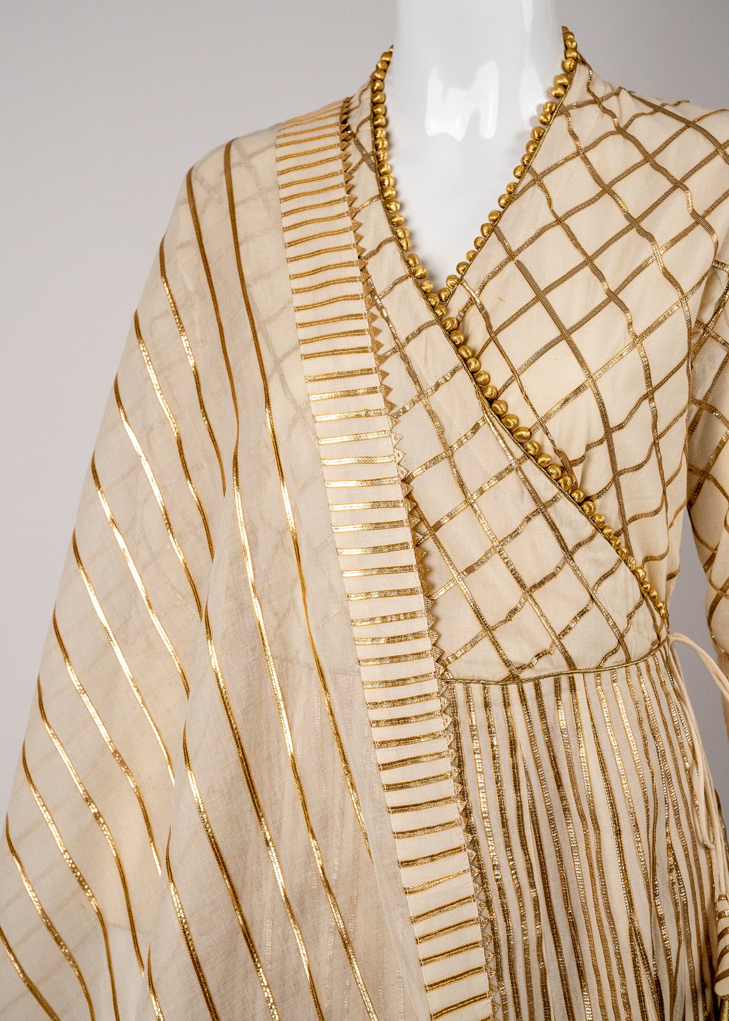 Ivory Angrekha Style Wrap Over Dress
