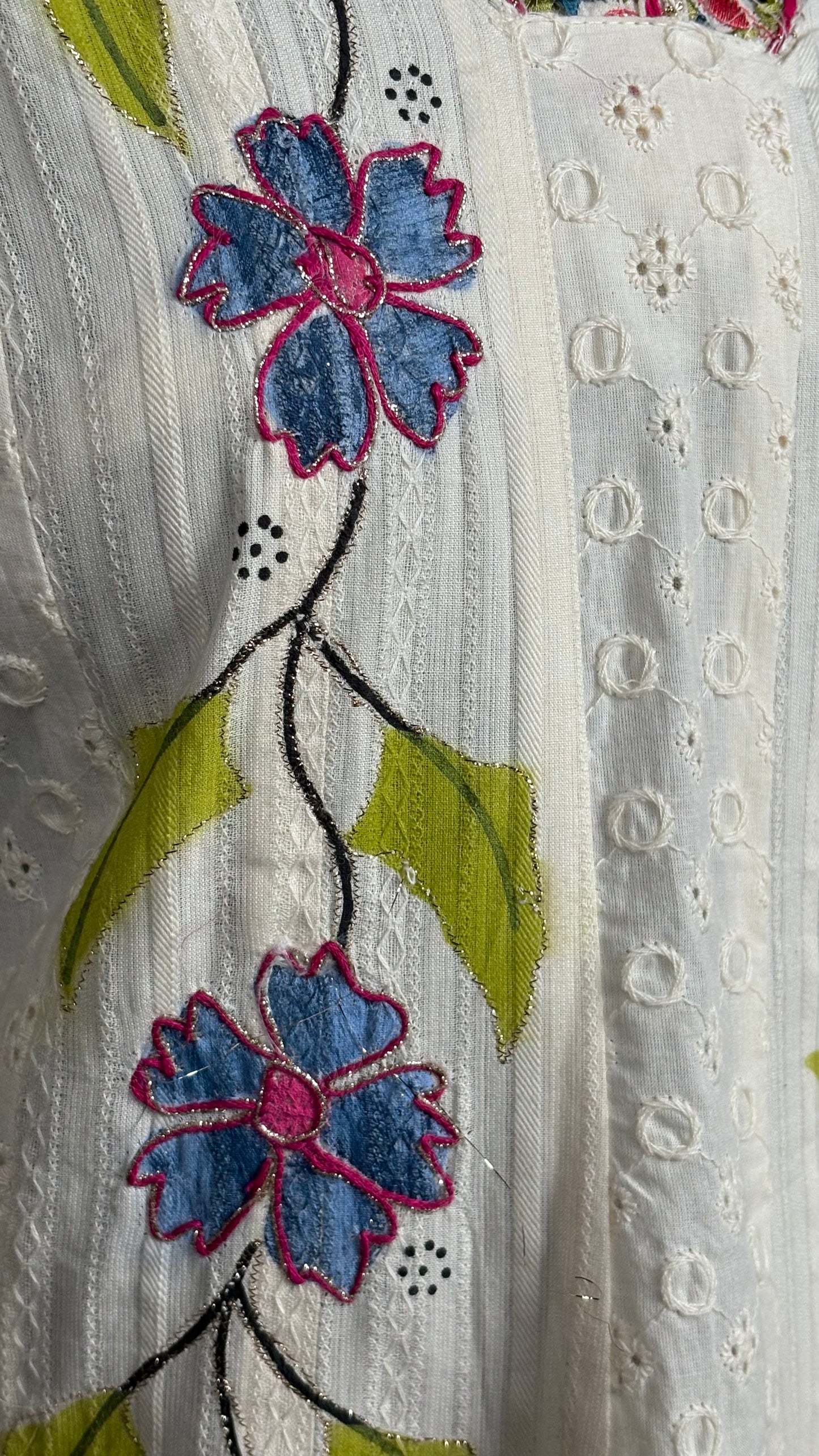 Chikankari Hand Painted Cotton Set - 3pc