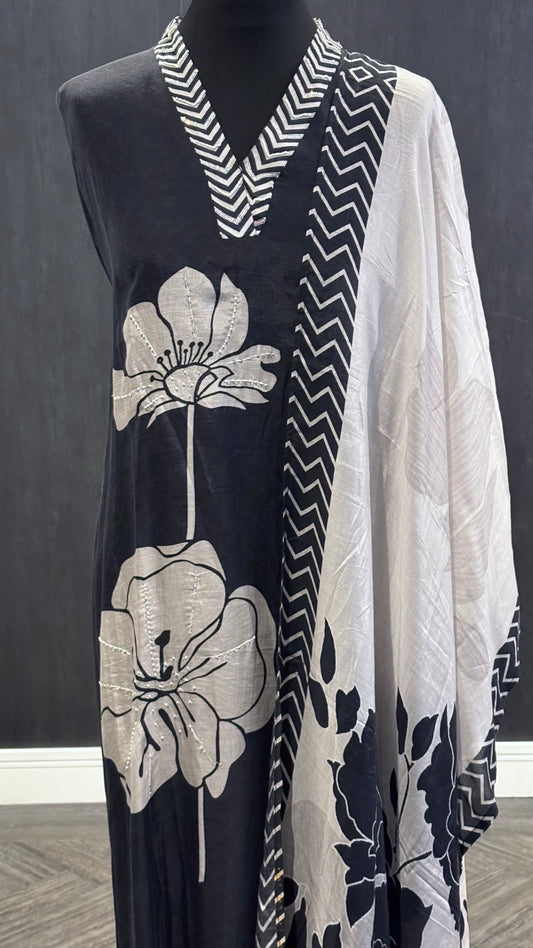 Black and White Floral - 3pc