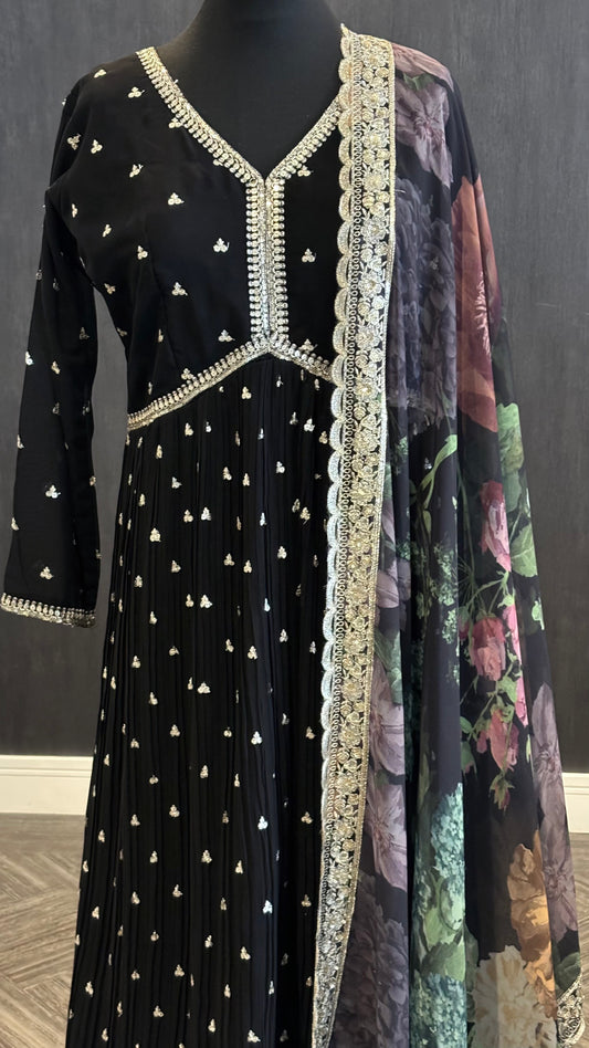 Black Anarkali - 3pc