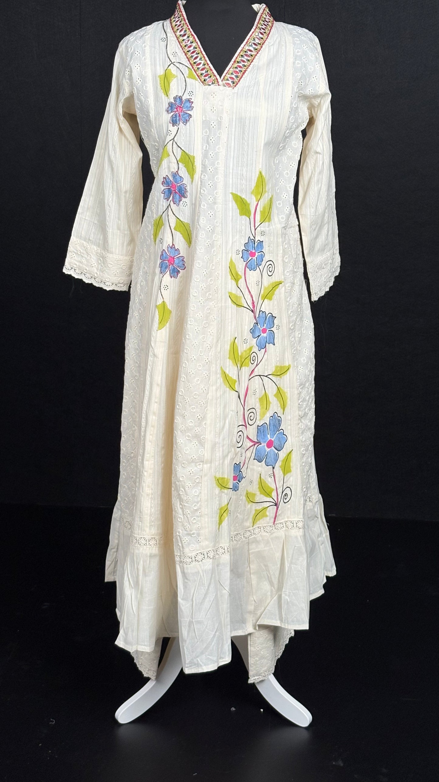 Chikankari Hand Painted Cotton Set - 3pc