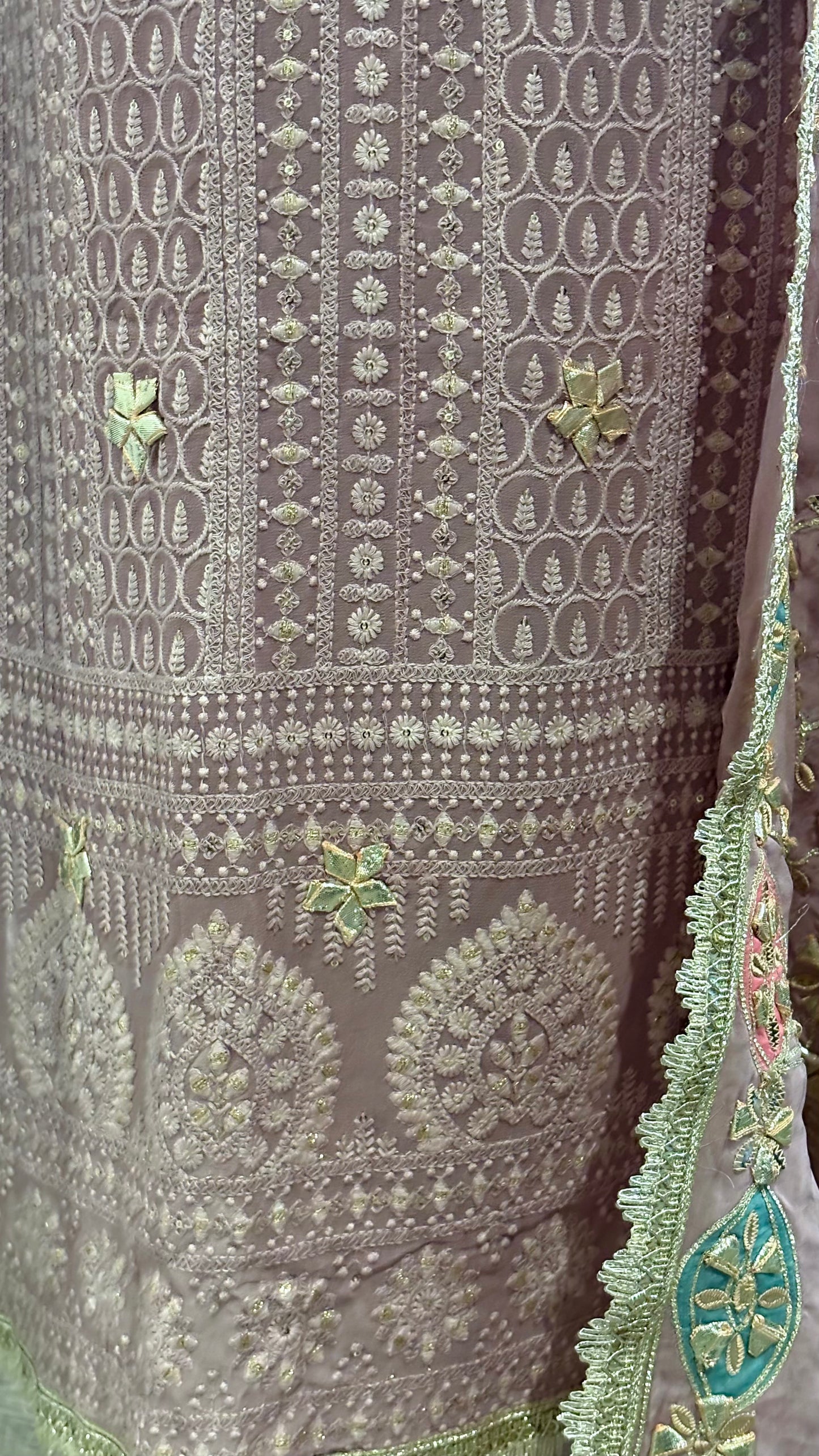 Chikankari Style Gota - 3pc