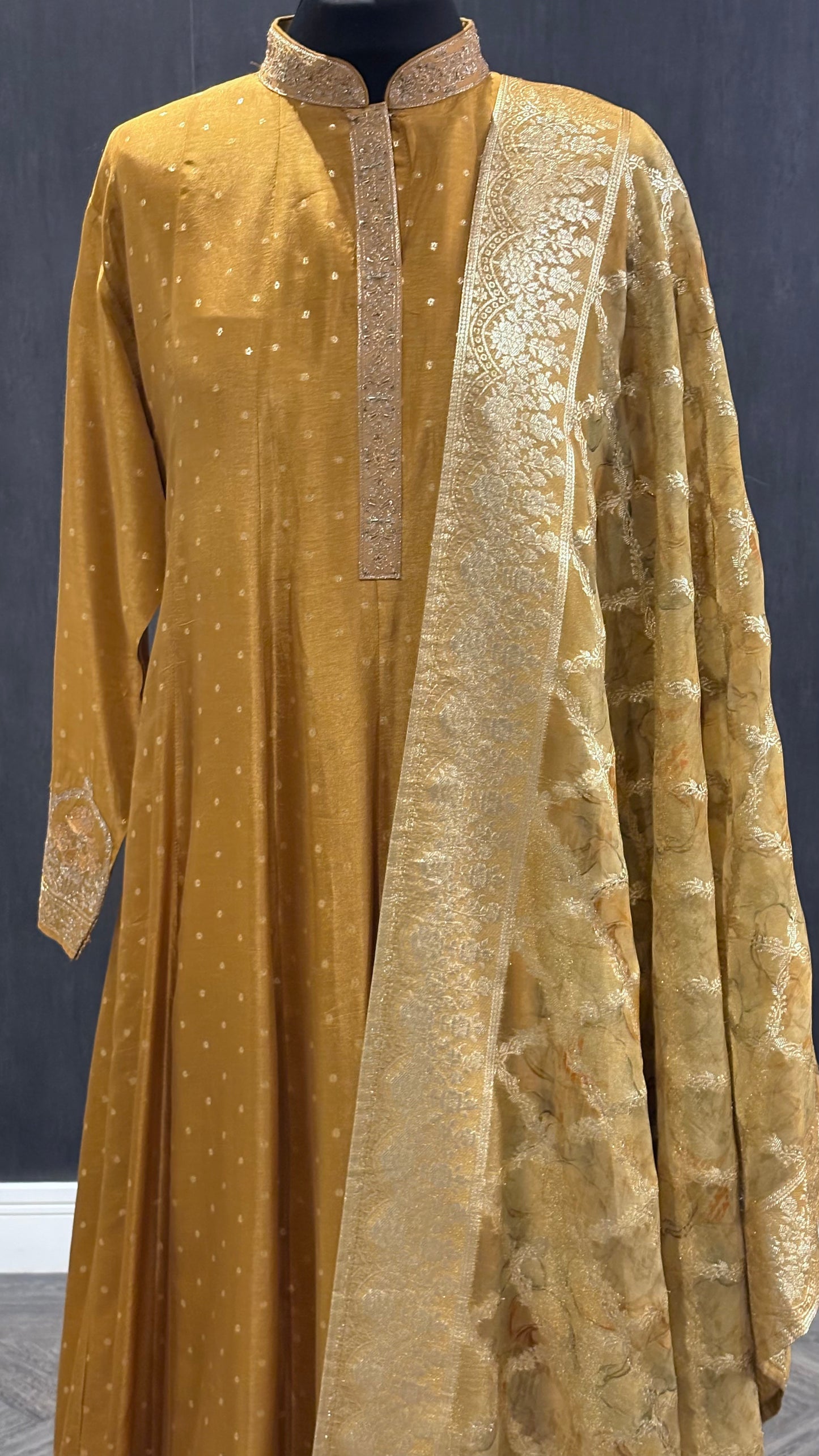 Mustard Anarkali - 3pc