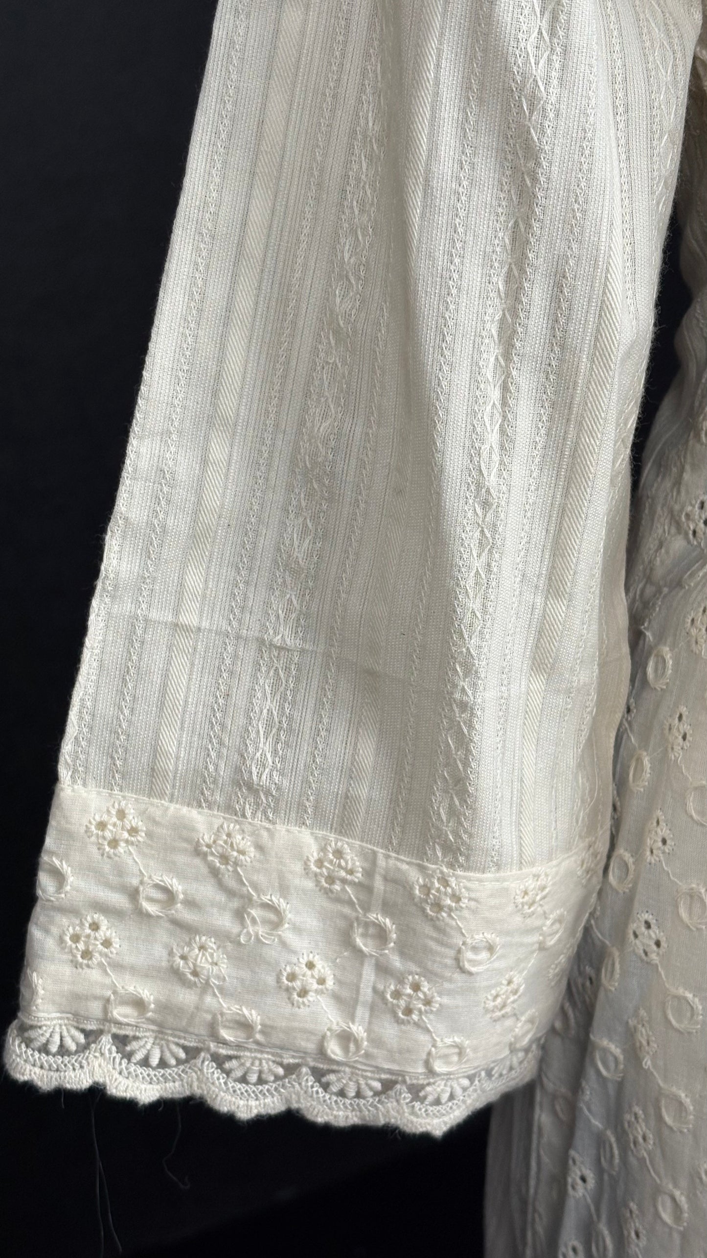Chikankari Hand Painted Cotton Set - 3pc