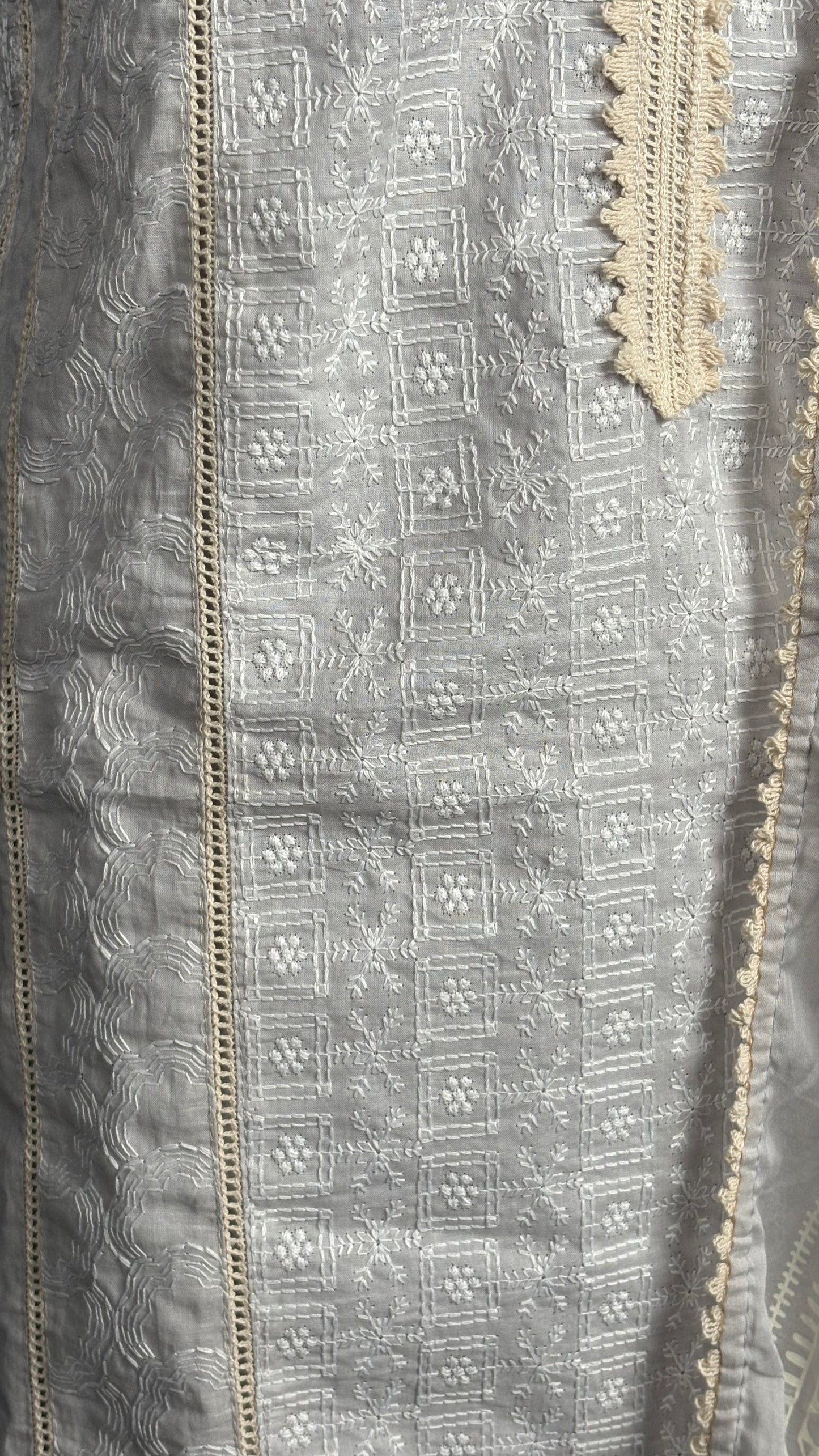 Grey Lace Cotton - 3pc
