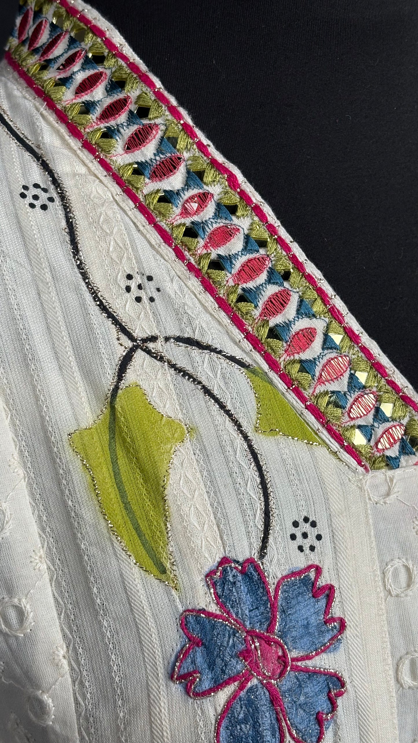 Chikankari Hand Painted Cotton Set - 3pc