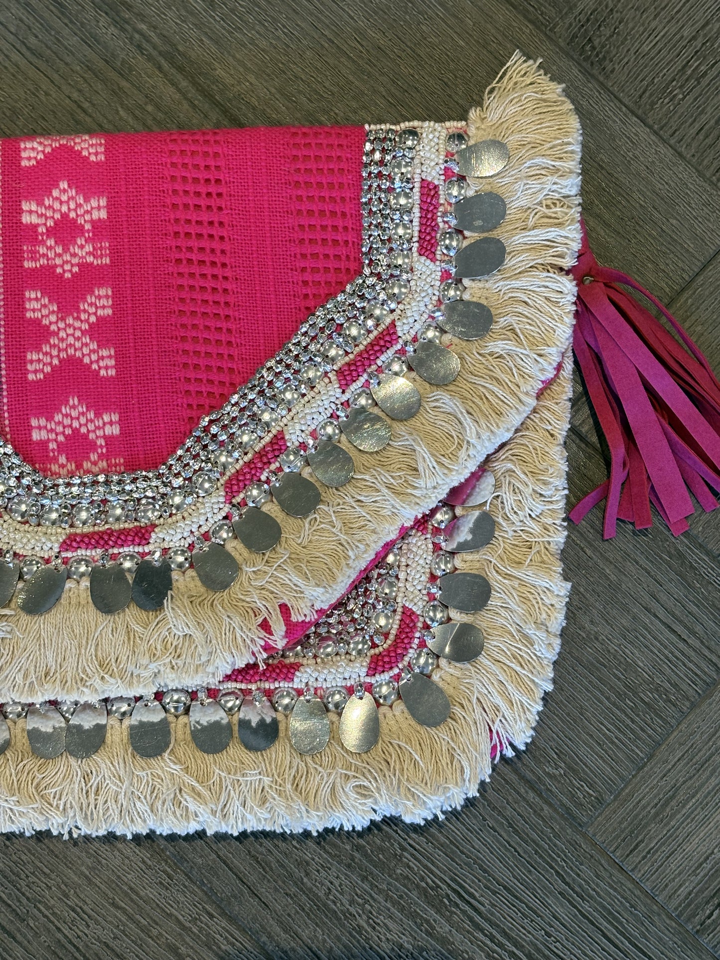 Pink Large Boho Clutch