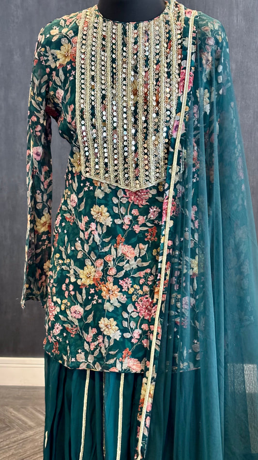 Bottle Green Floral - 3pc