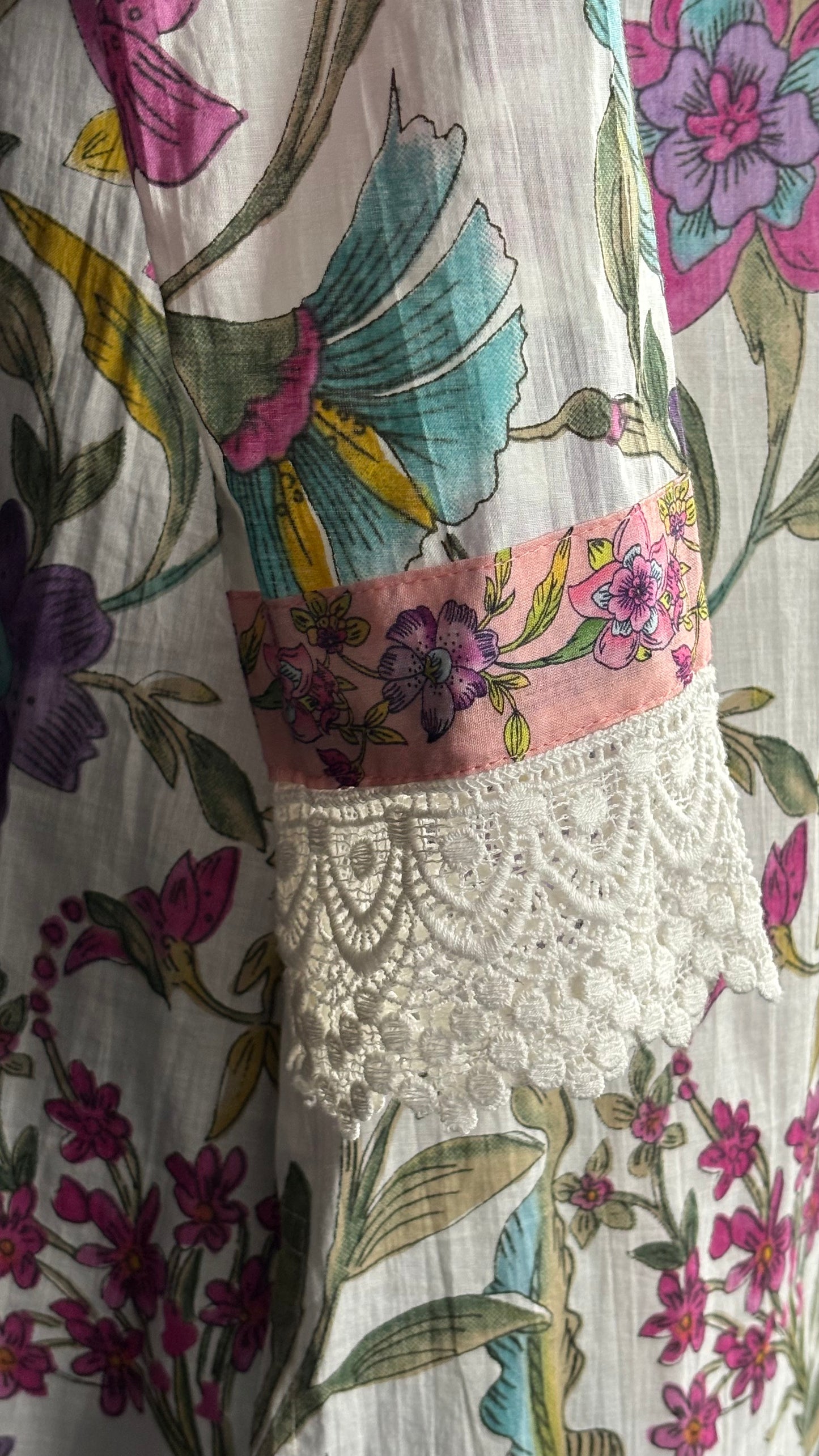 Lace and Print Cotton Set - 3pc
