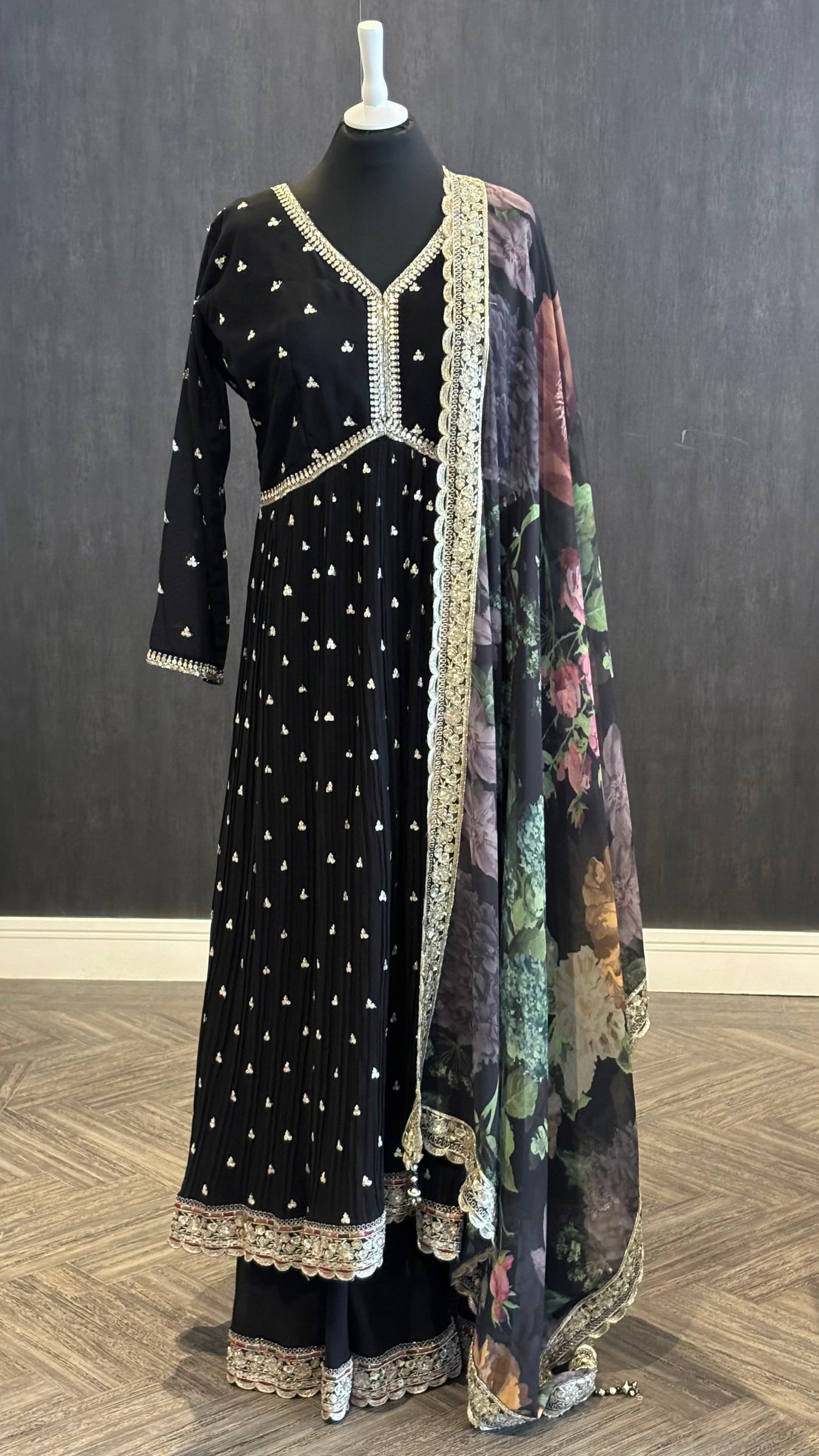 Black Anarkali - 3pc