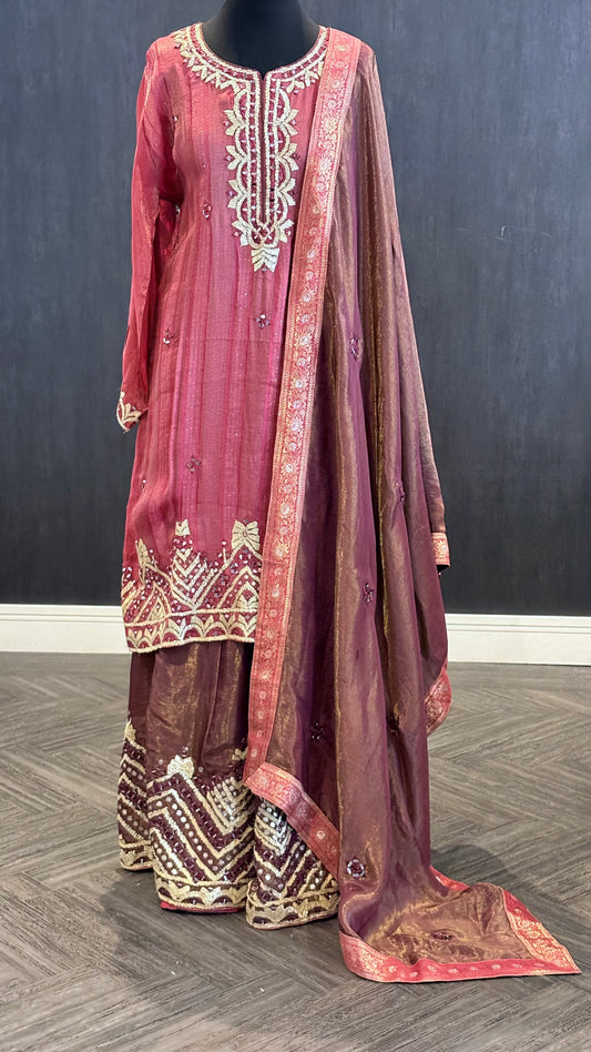 Contrast Shimmer Sharara - 3pc
