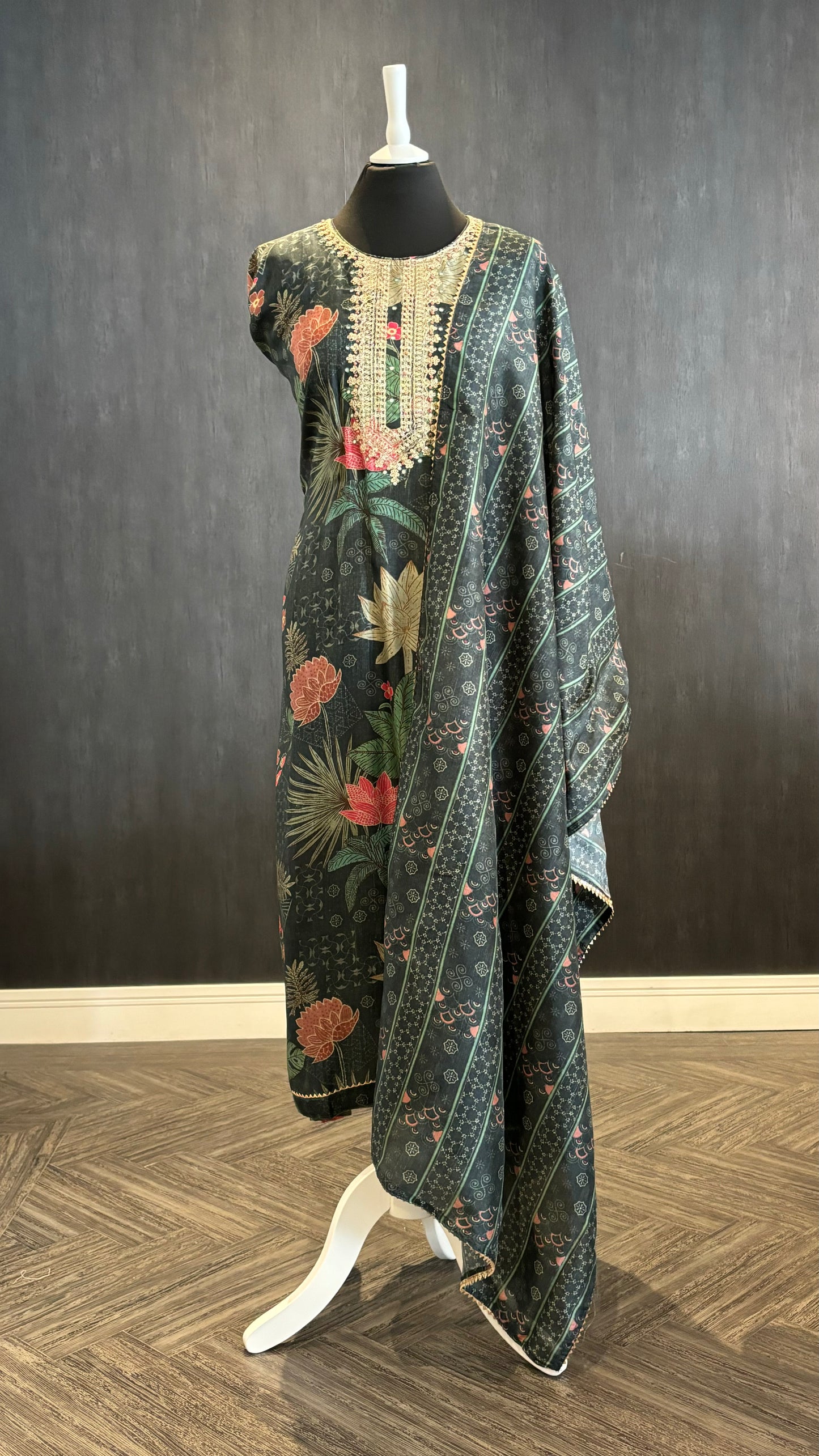 Charcoal Printed - 3pc