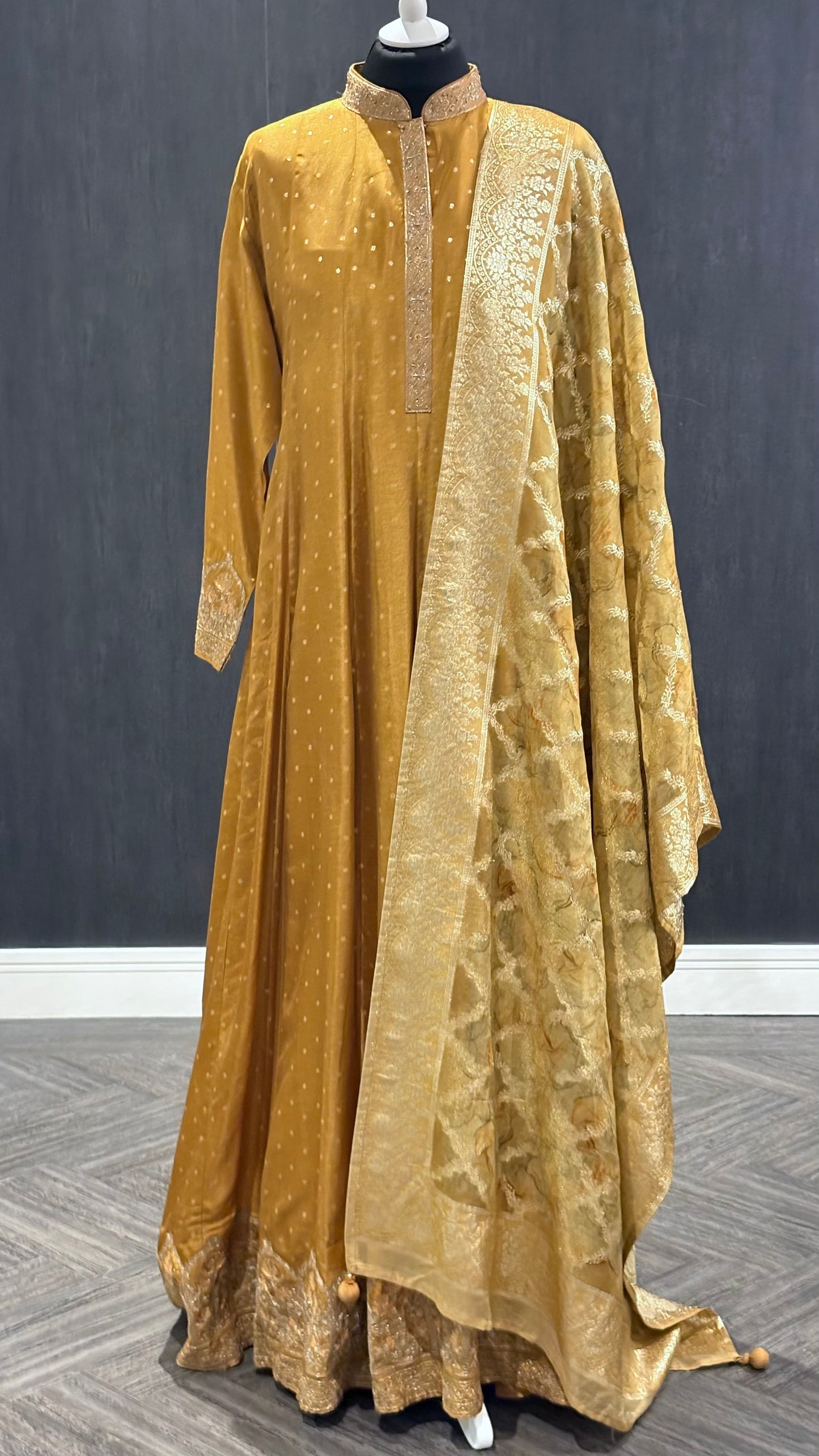 Mustard Anarkali - 3pc