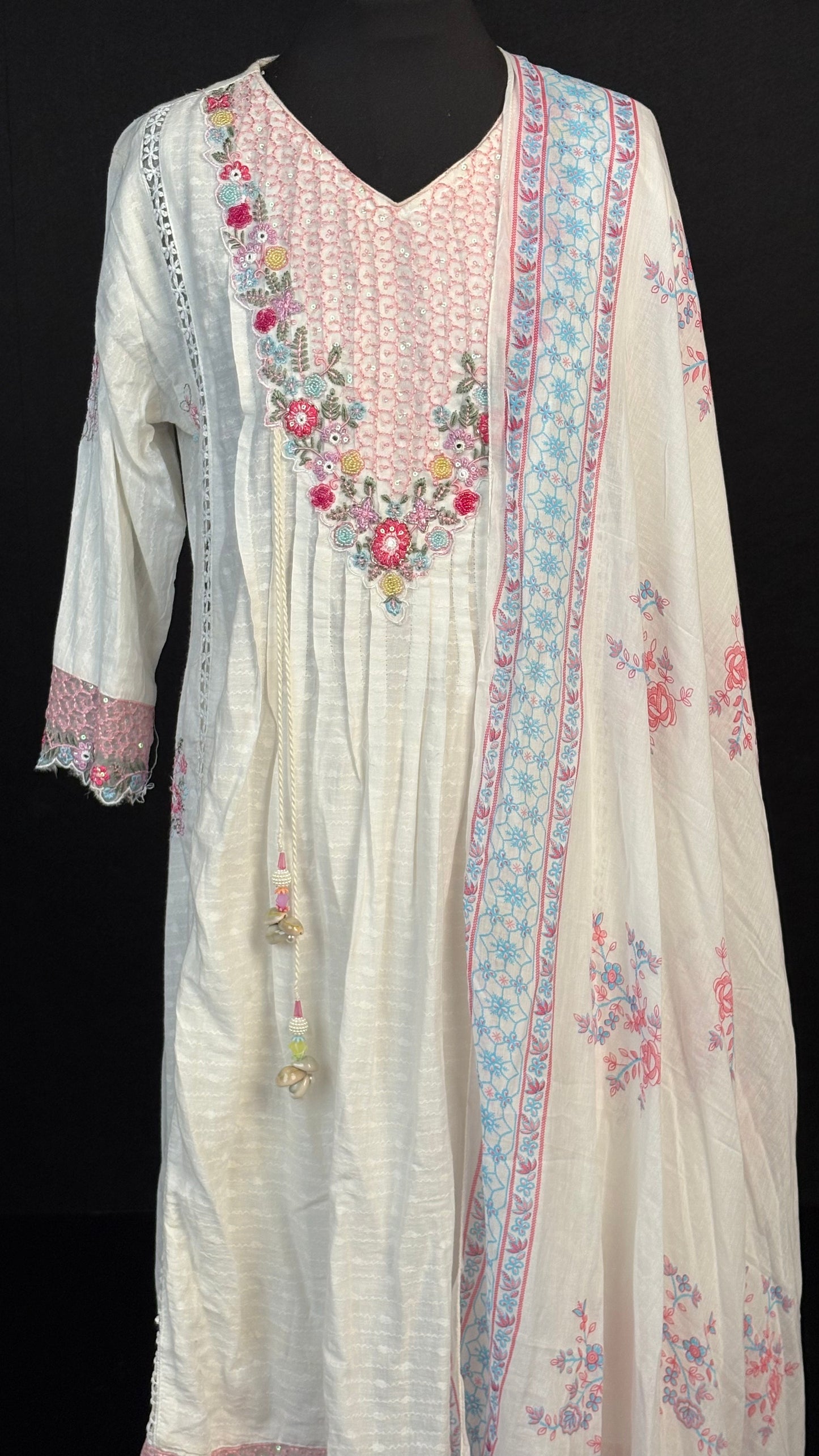 Embellished Cotton Kameez Set - 3pc