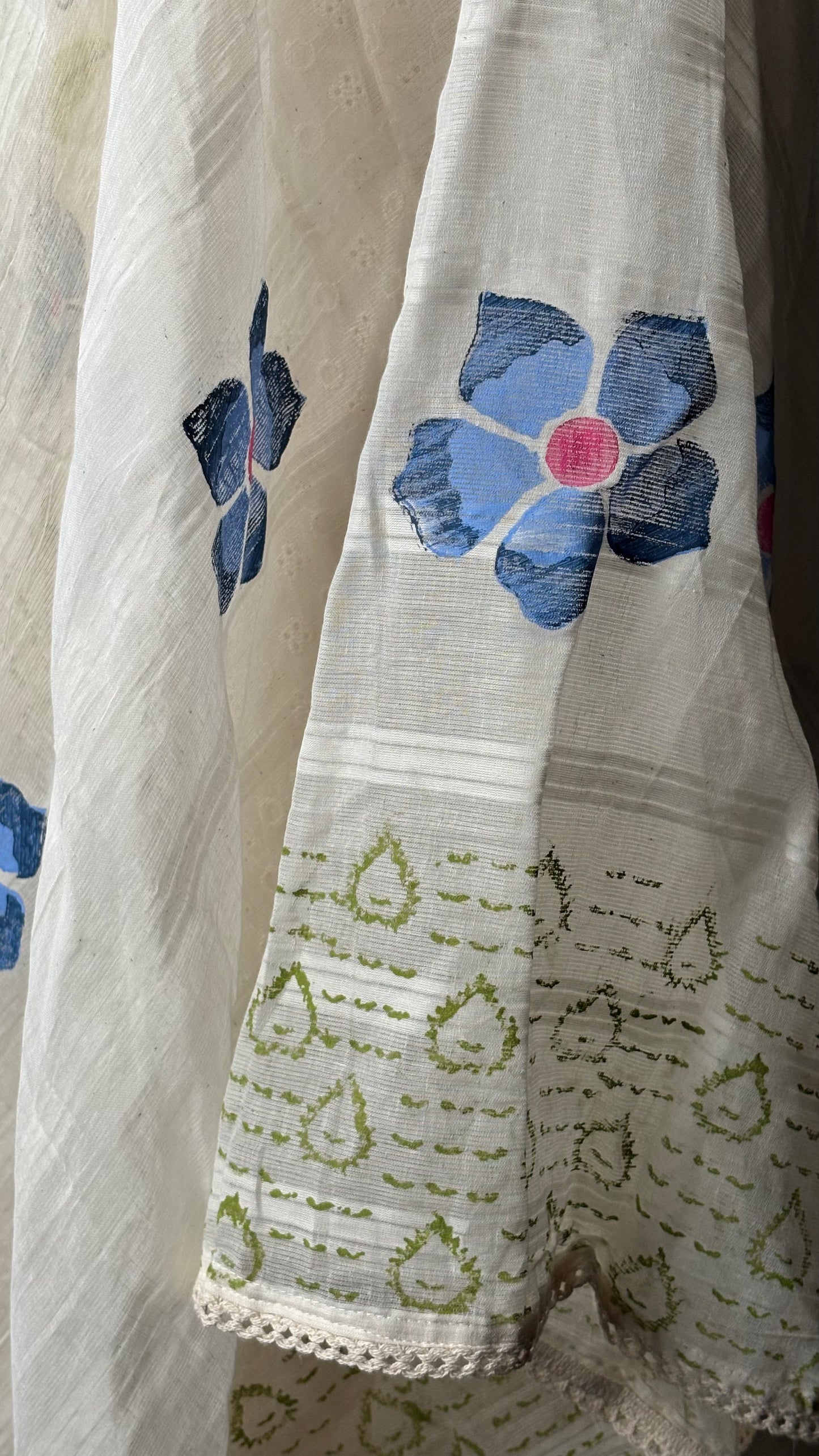 Chikankari Hand Painted Cotton Set - 3pc