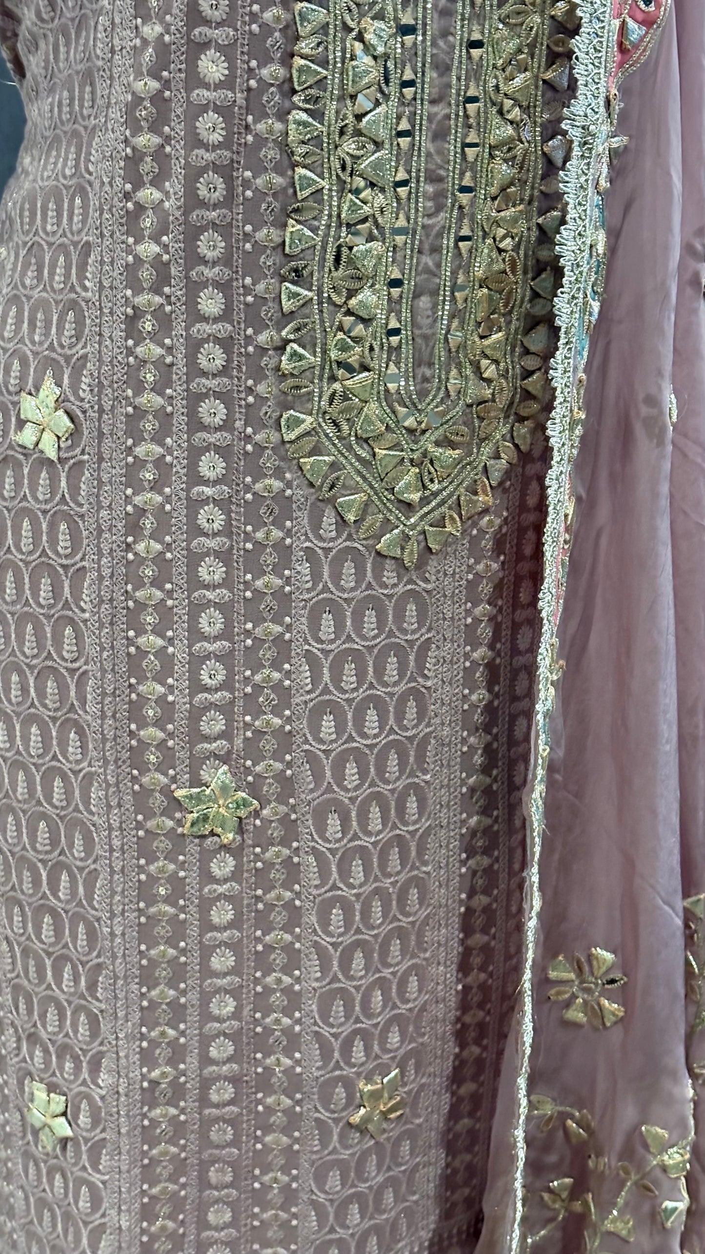 Chikankari Style Gota - 3pc