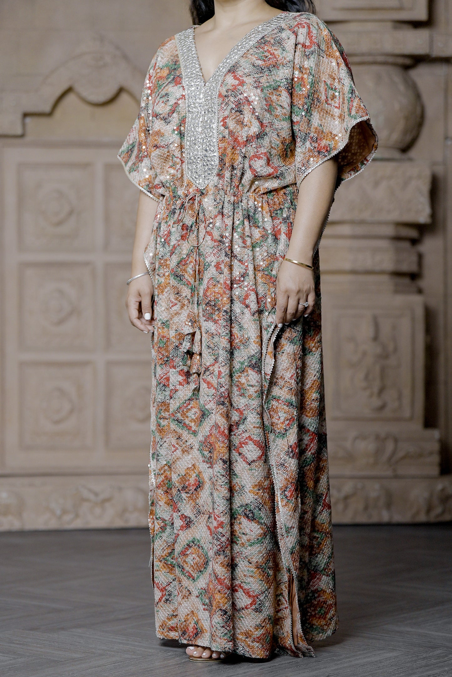 Printed Sequins Kaftan