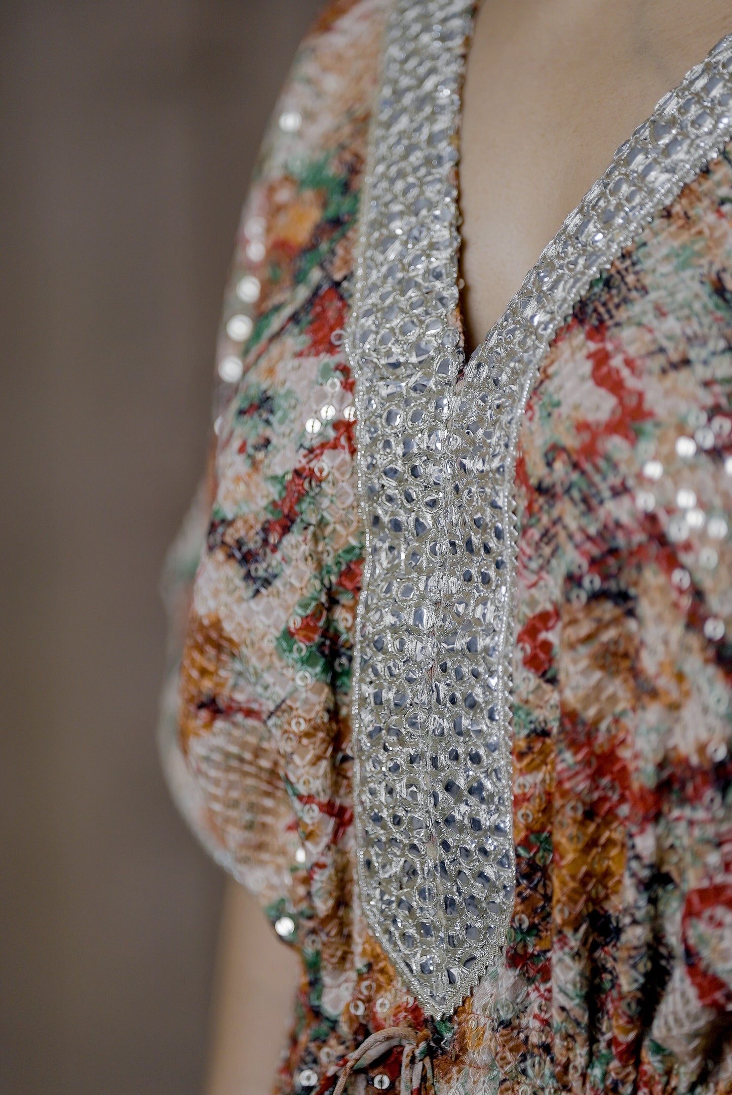 Printed Sequins Kaftan