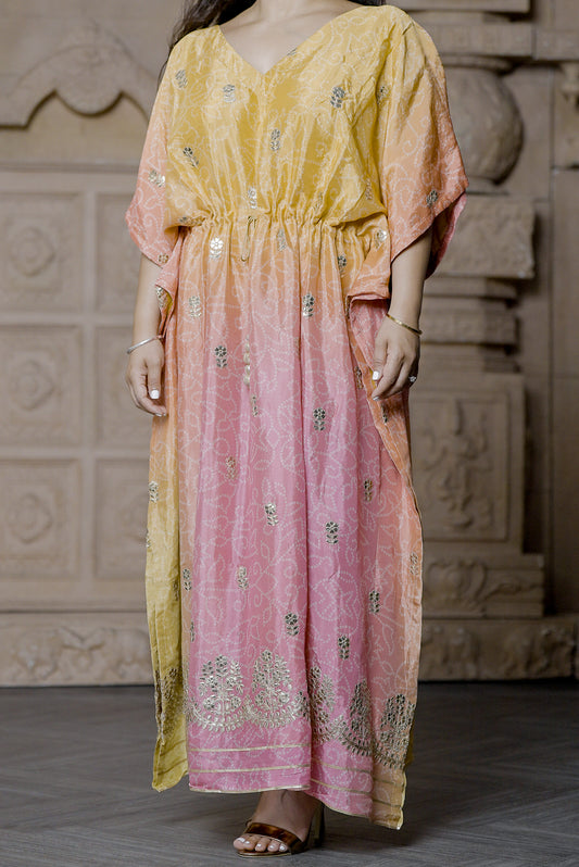 Bandhini Ombre Kaftan