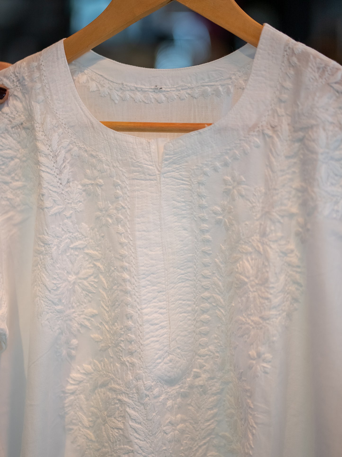 White Round Neck Kurta