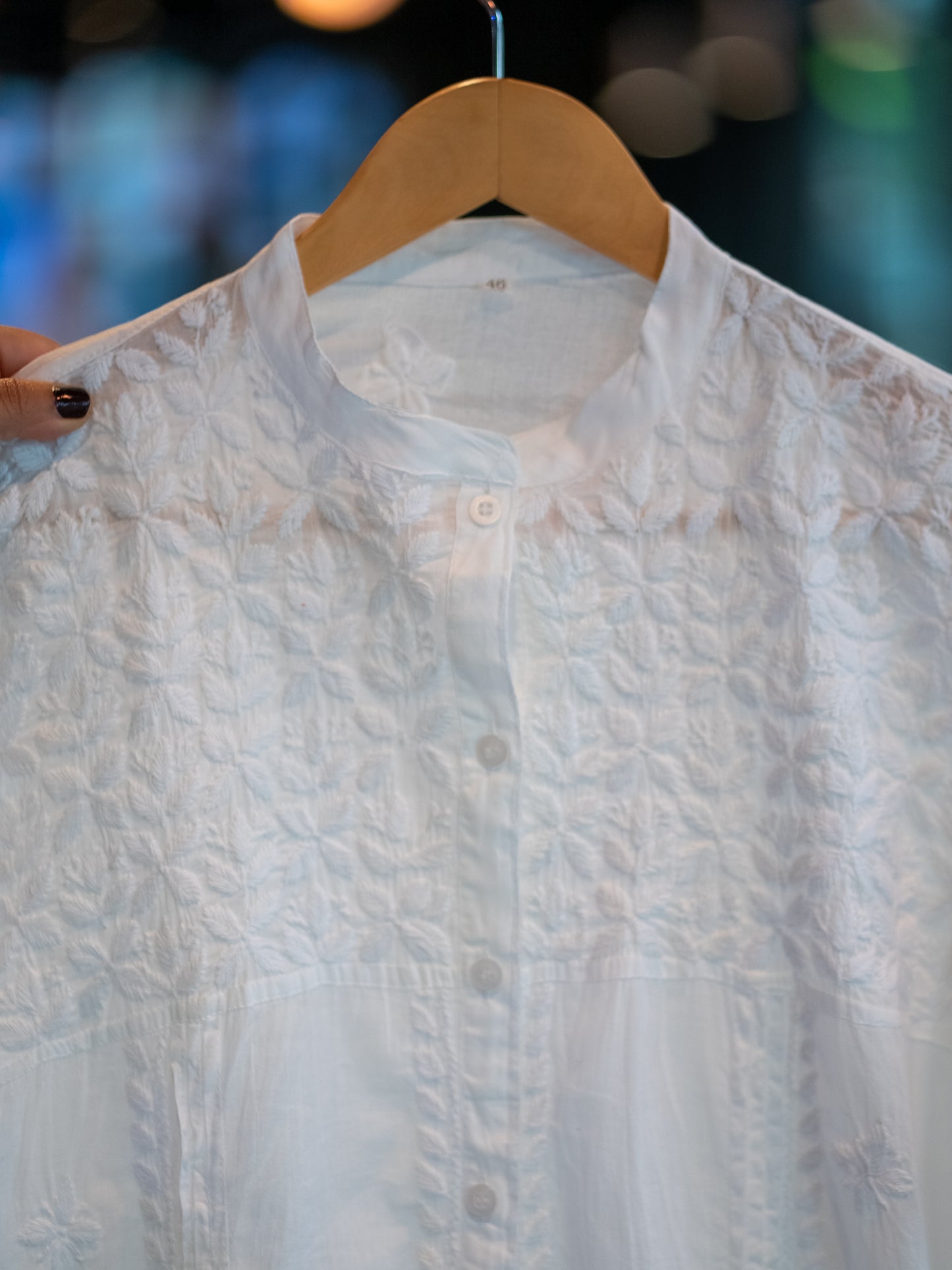 White Nehru Collar Kurta