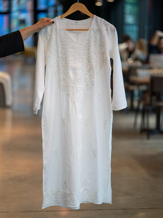 White Circles Kurta