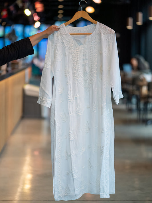White Muslin Cotton Kurta