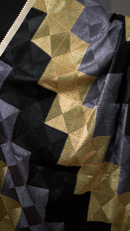 Phulkari - Black, Gold & Silver